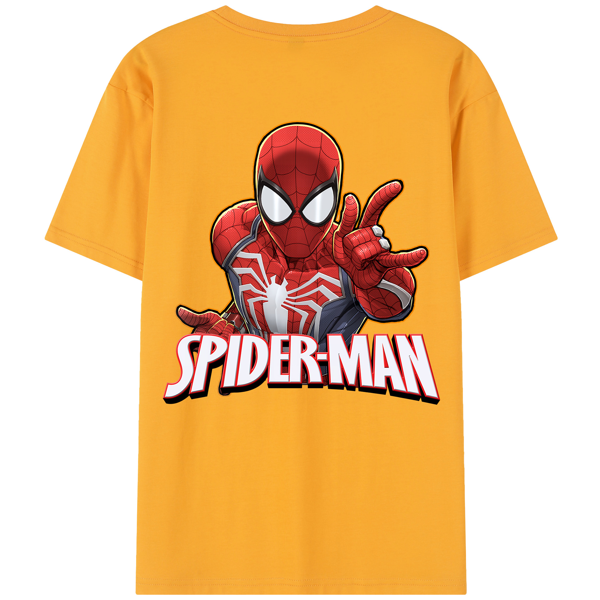 （画像用） Spider Man スパイダーマン 綿100％半袖Tシャツ（背面プリント）
