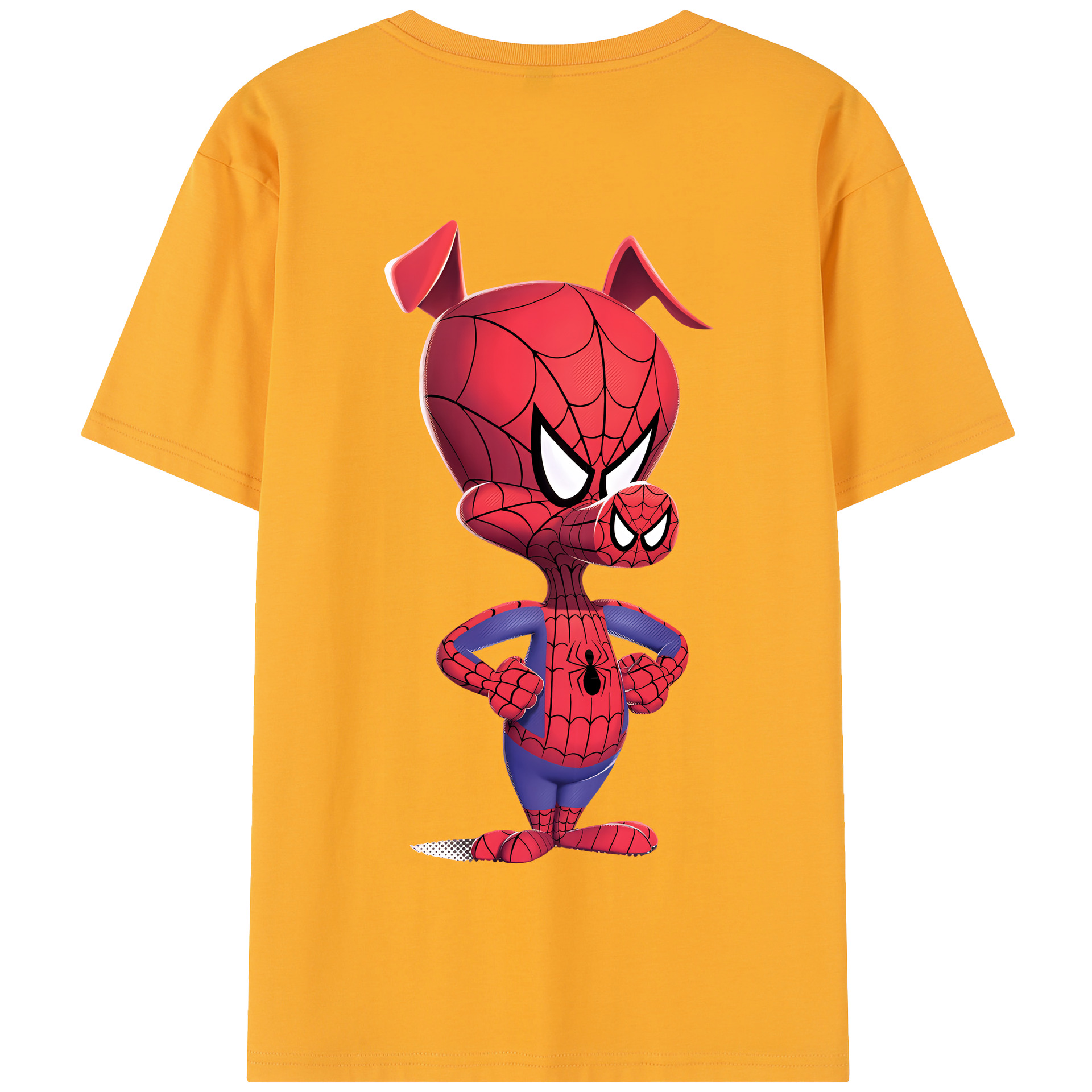 （画像用） Spider Man スパイダーマン 綿100％半袖Tシャツ（背面プリント）