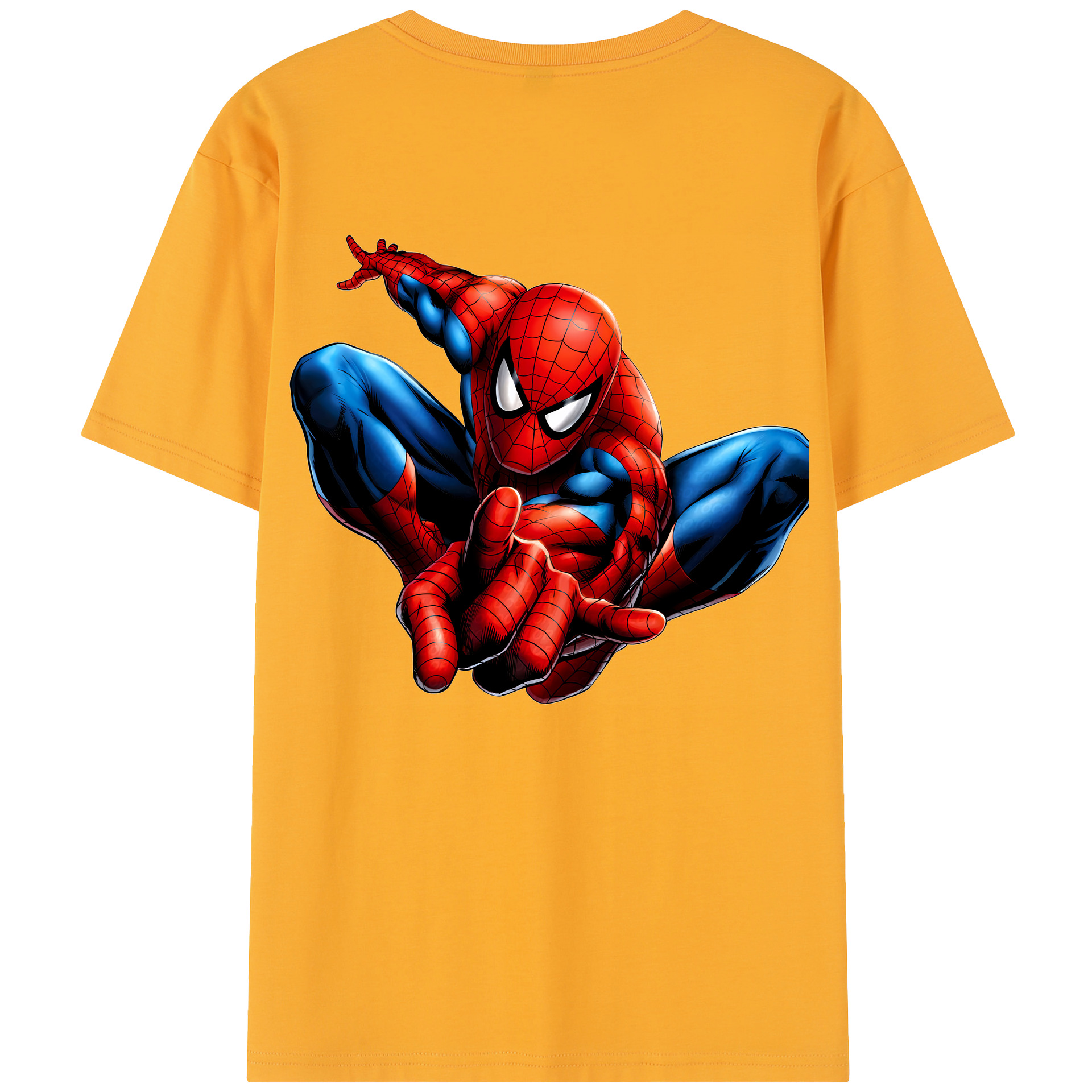 （画像用） Spider Man スパイダーマン 綿100％半袖Tシャツ（背面プリント）