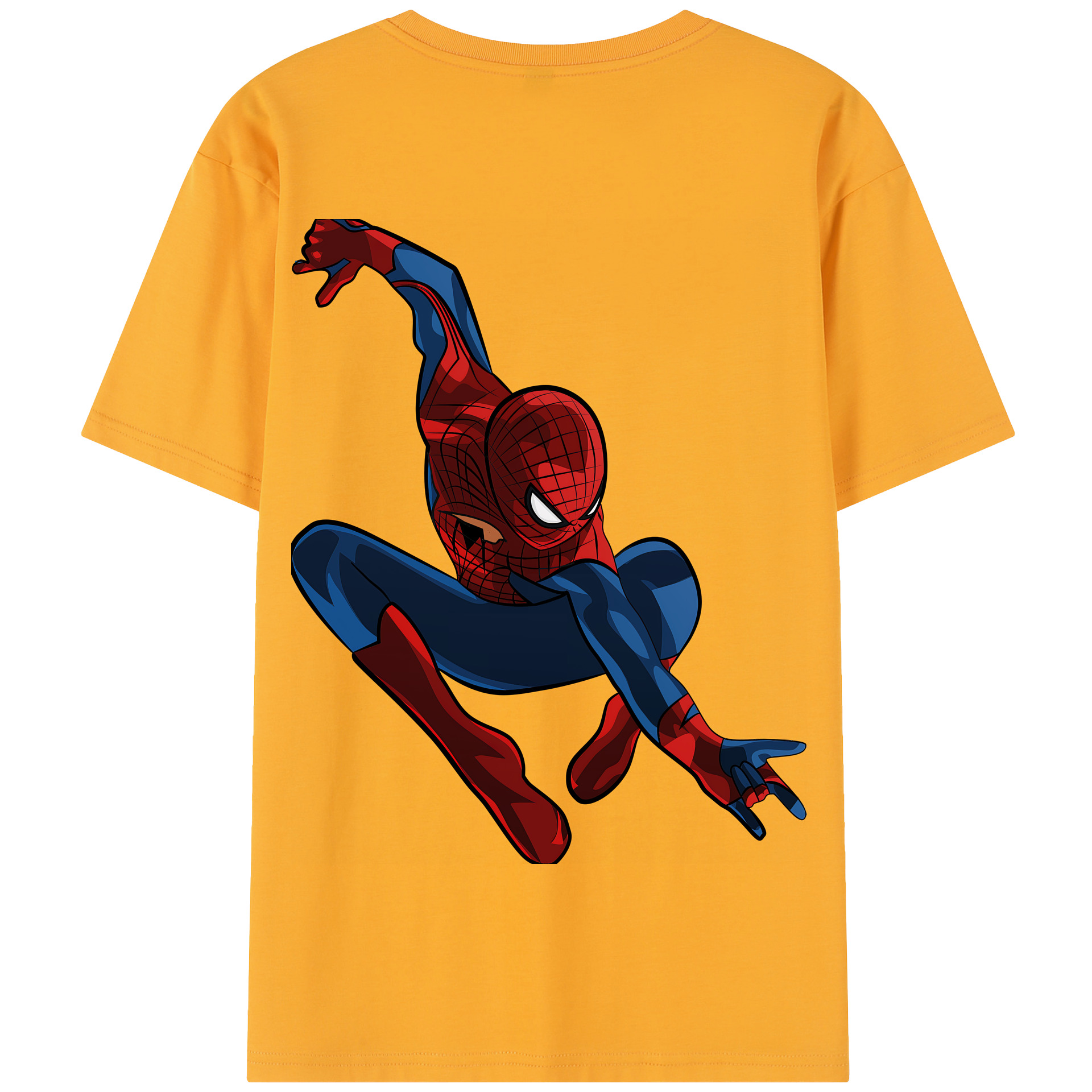 （画像用） Spider Man スパイダーマン 綿100％半袖Tシャツ（背面プリント）