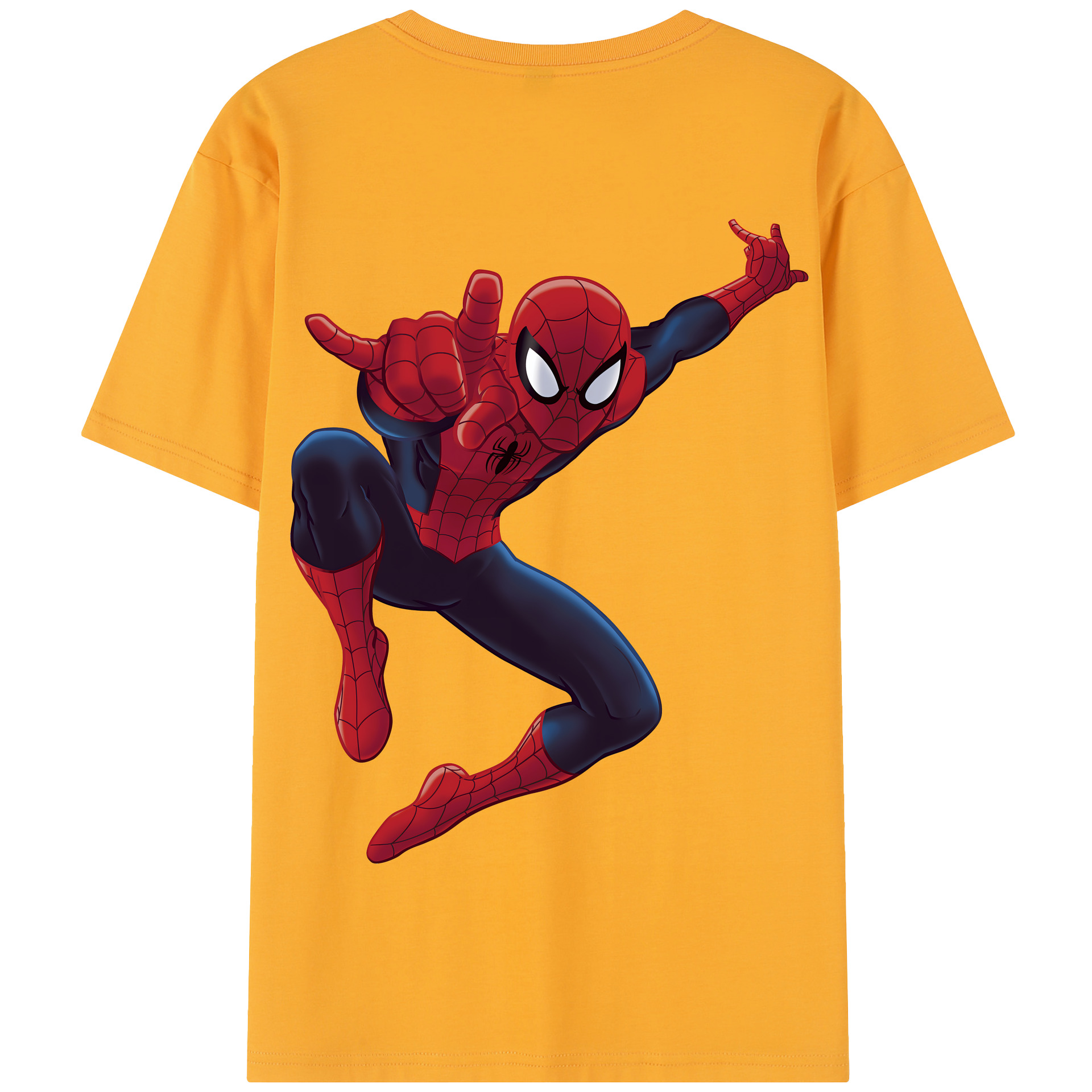 （画像用） Spider Man スパイダーマン 綿100％半袖Tシャツ（背面プリント）