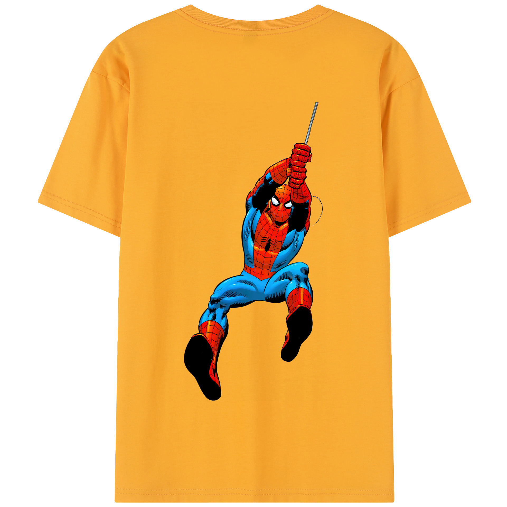 （画像用） Spider Man スパイダーマン 綿100％半袖Tシャツ（背面プリント）