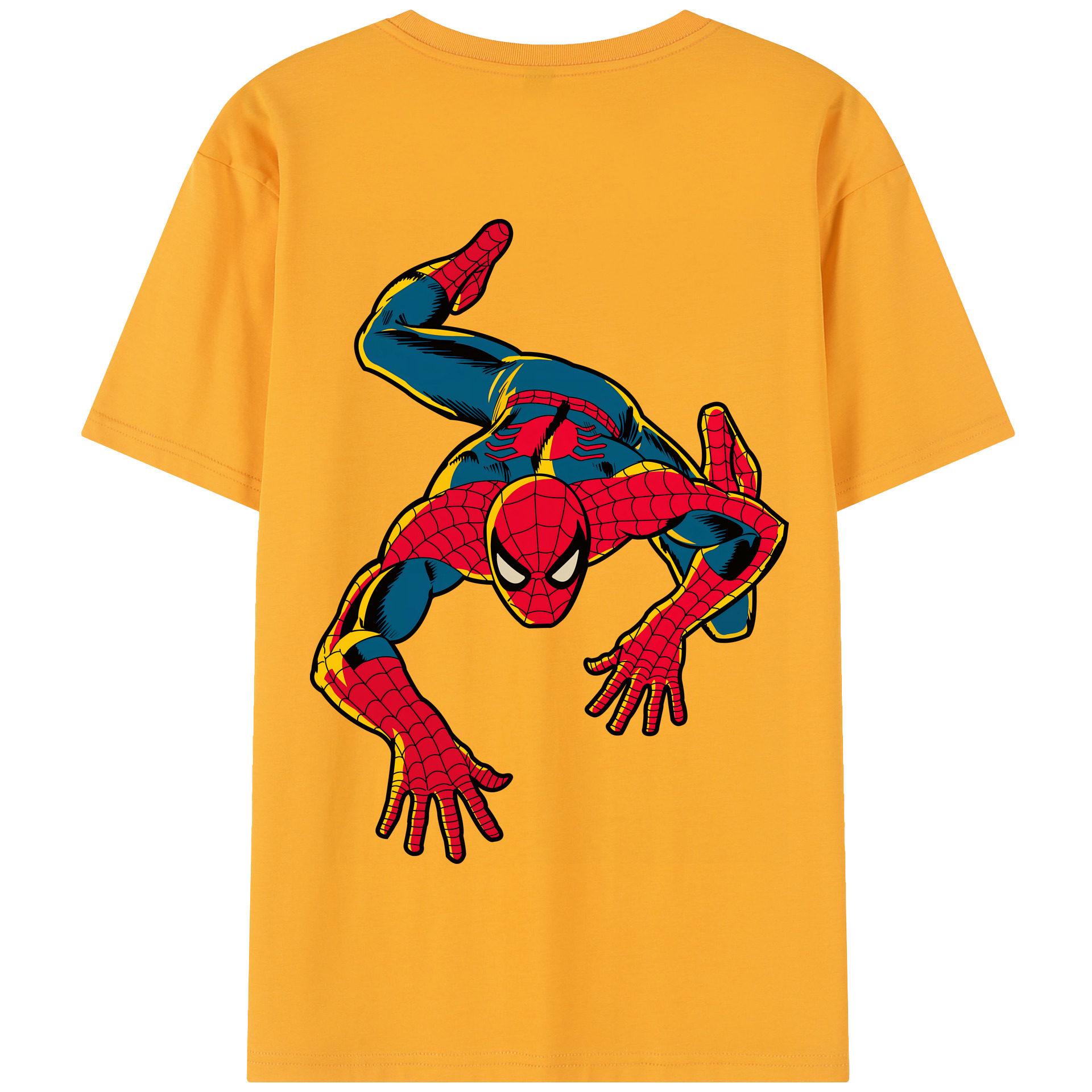 （画像用） Spider Man スパイダーマン 綿100％半袖Tシャツ（背面プリント）