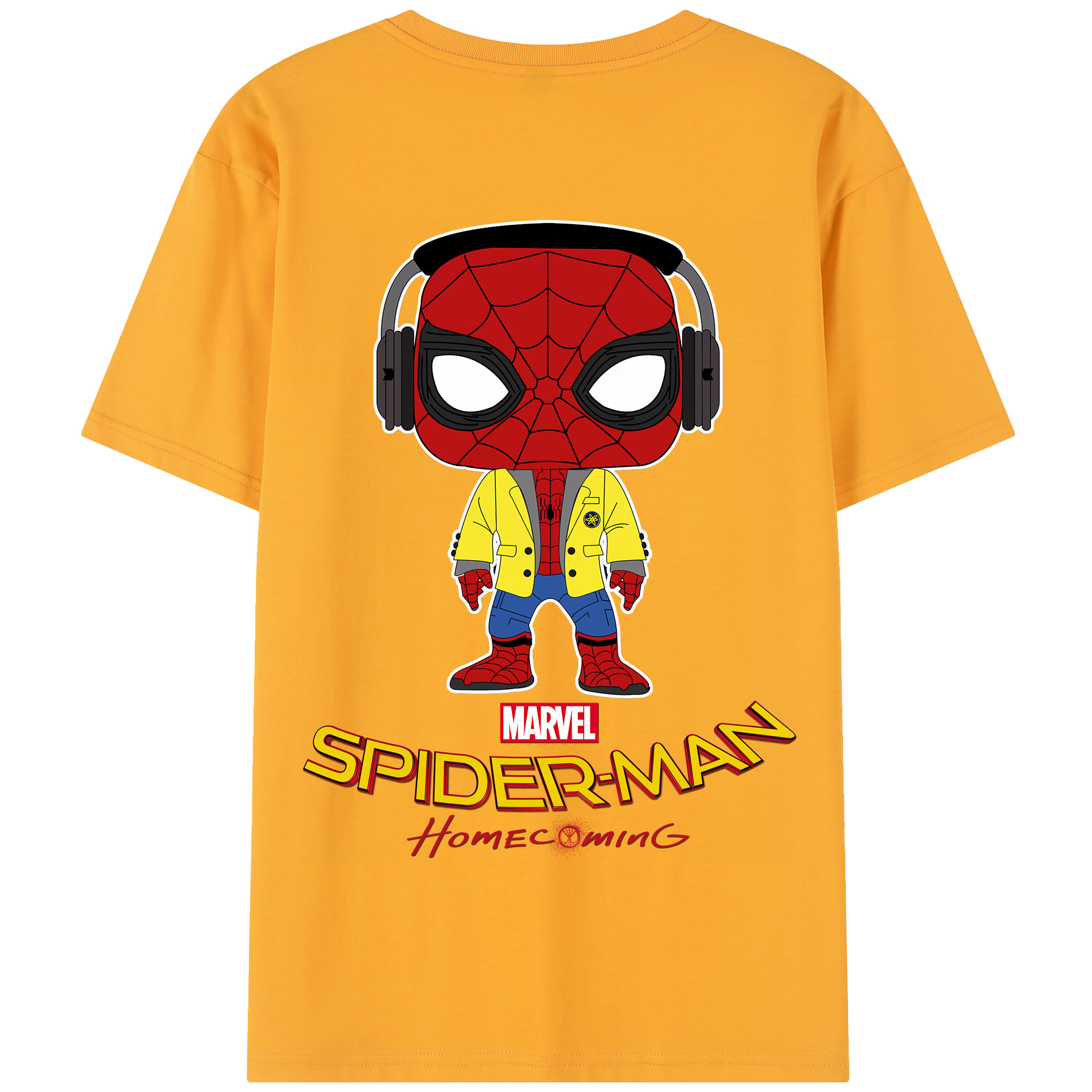 （画像用） Spider Man スパイダーマン 綿100％半袖Tシャツ（背面プリント）
