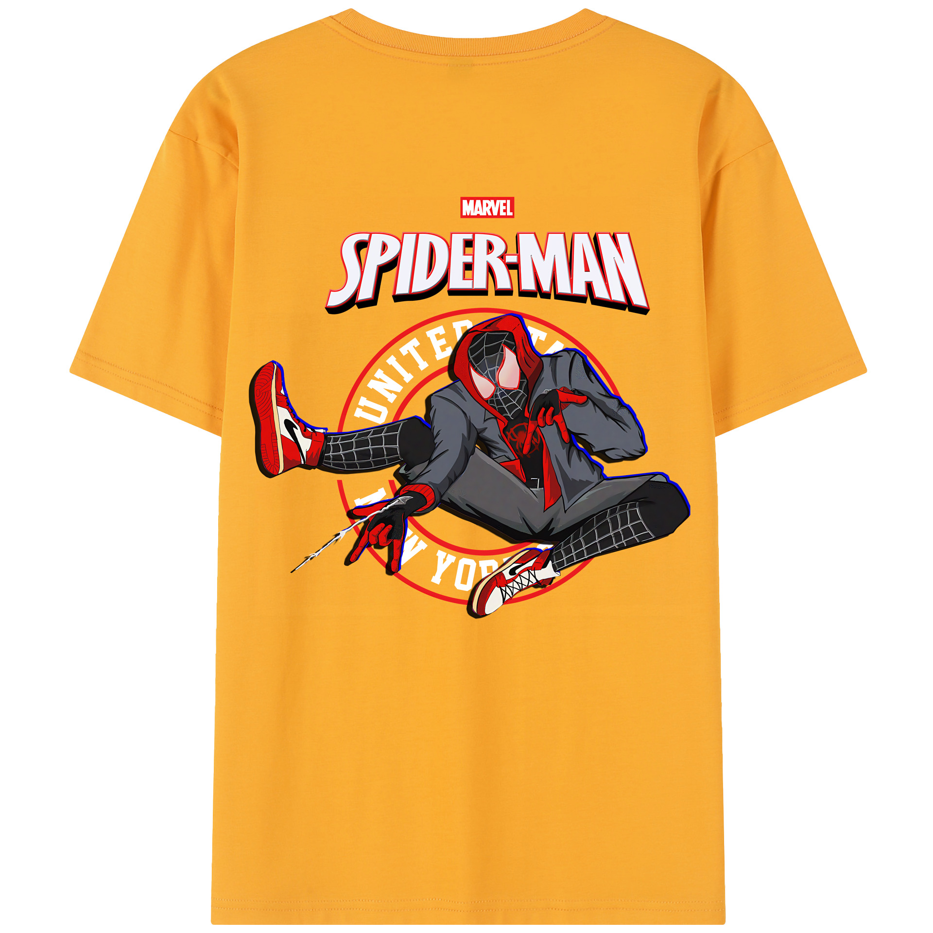 （画像用） Spider Man スパイダーマン 綿100％半袖Tシャツ（背面プリント）