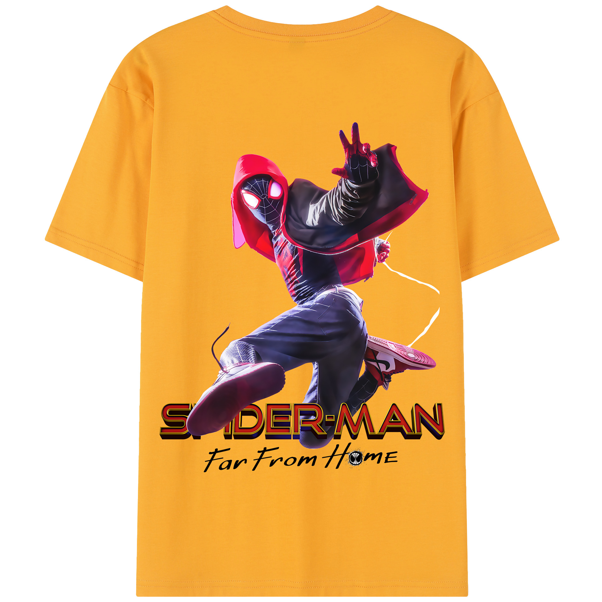 （画像用） Spider Man スパイダーマン 綿100％半袖Tシャツ（背面プリント）
