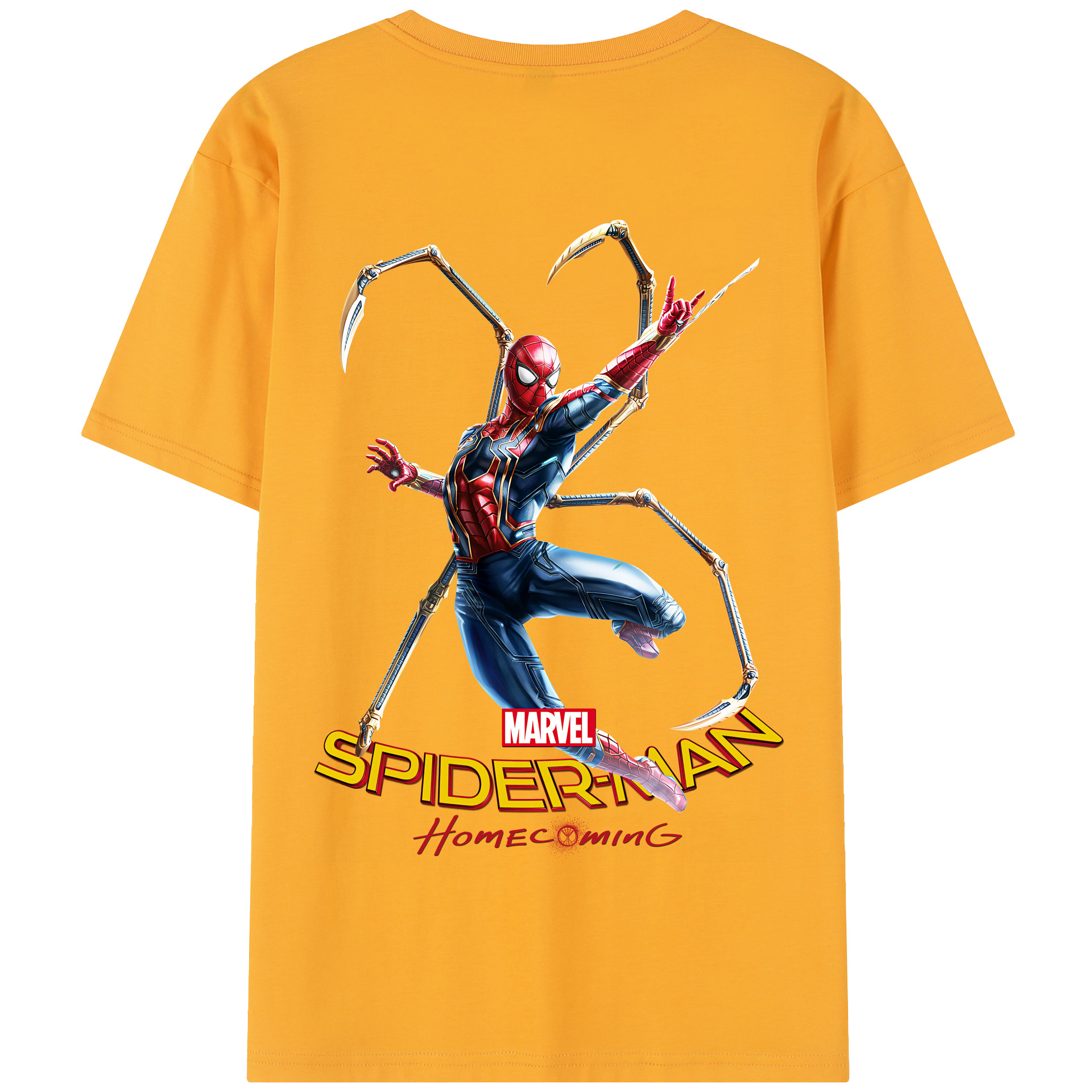 （画像用） Spider Man スパイダーマン 綿100％半袖Tシャツ（背面プリント）
