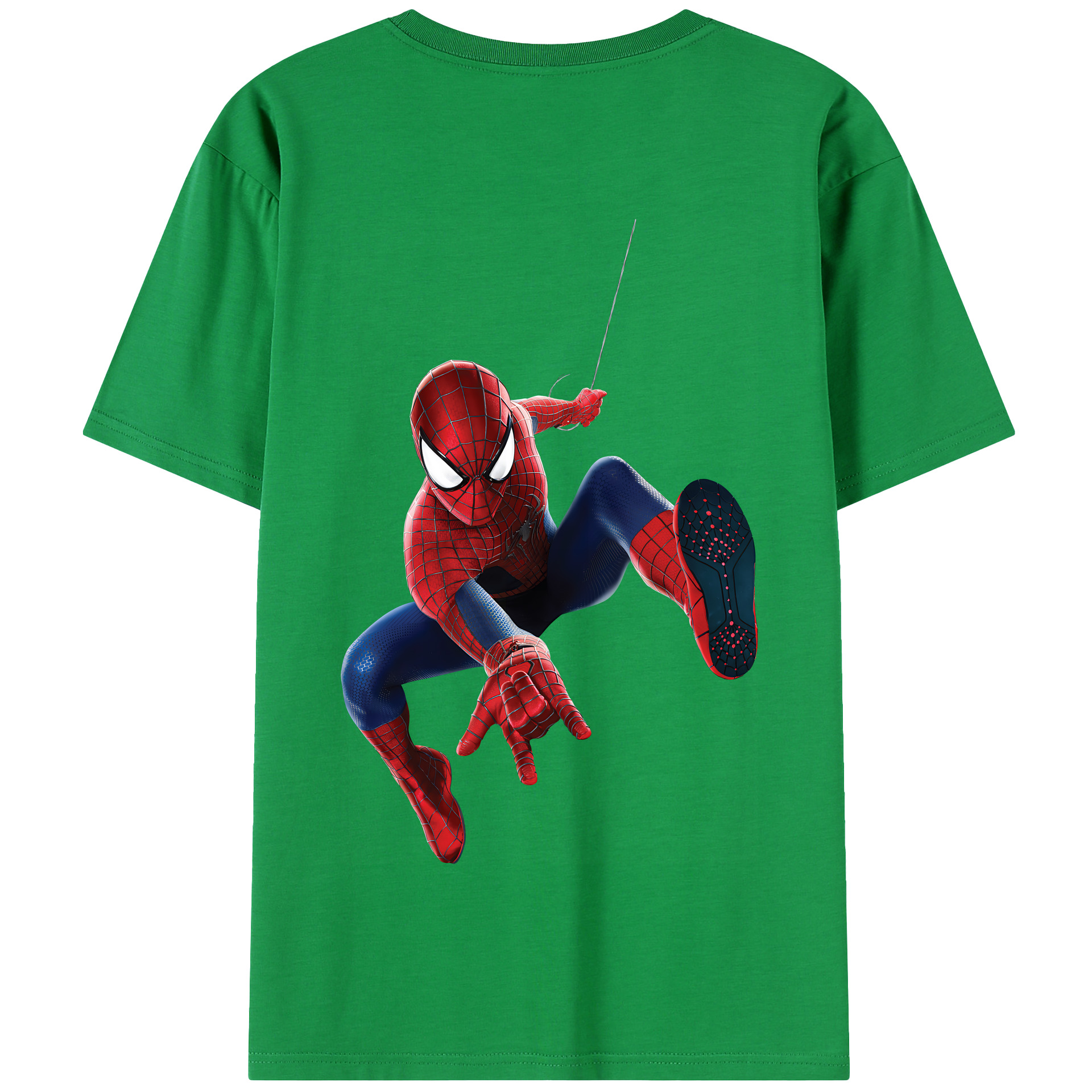 （画像用） Spider Man スパイダーマン 綿100％半袖Tシャツ（背面プリント）