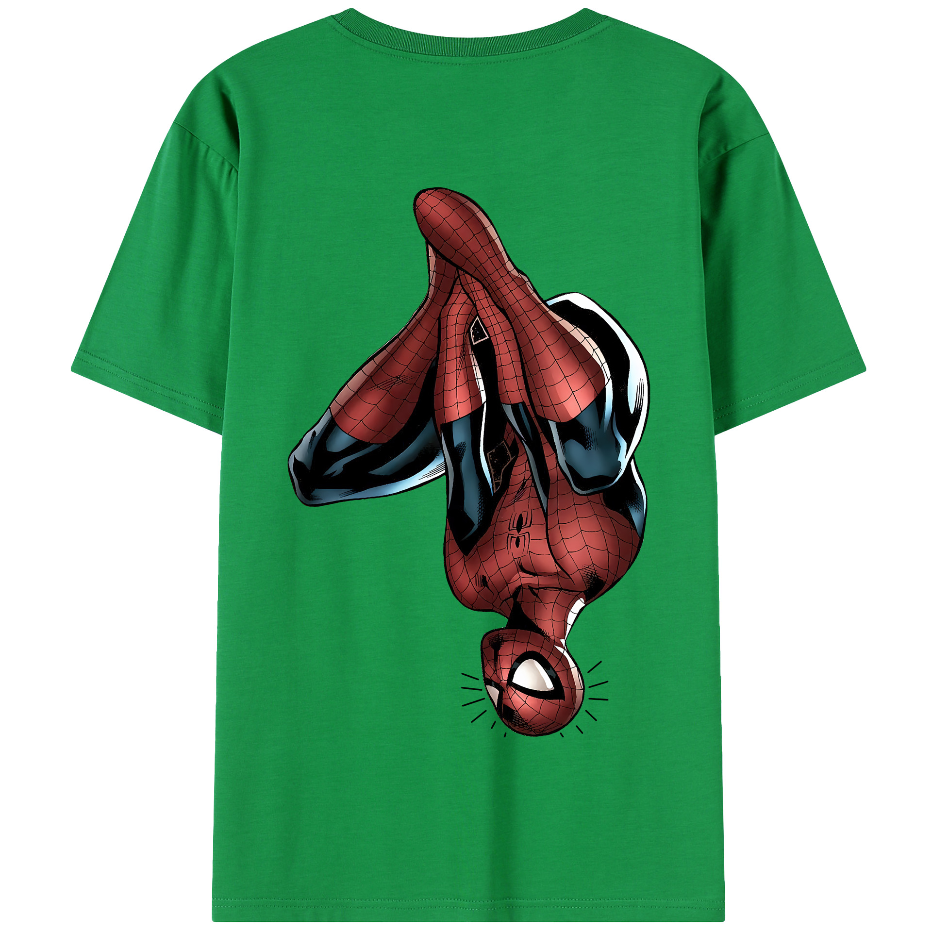 （画像用） Spider Man スパイダーマン 綿100％半袖Tシャツ（背面プリント）