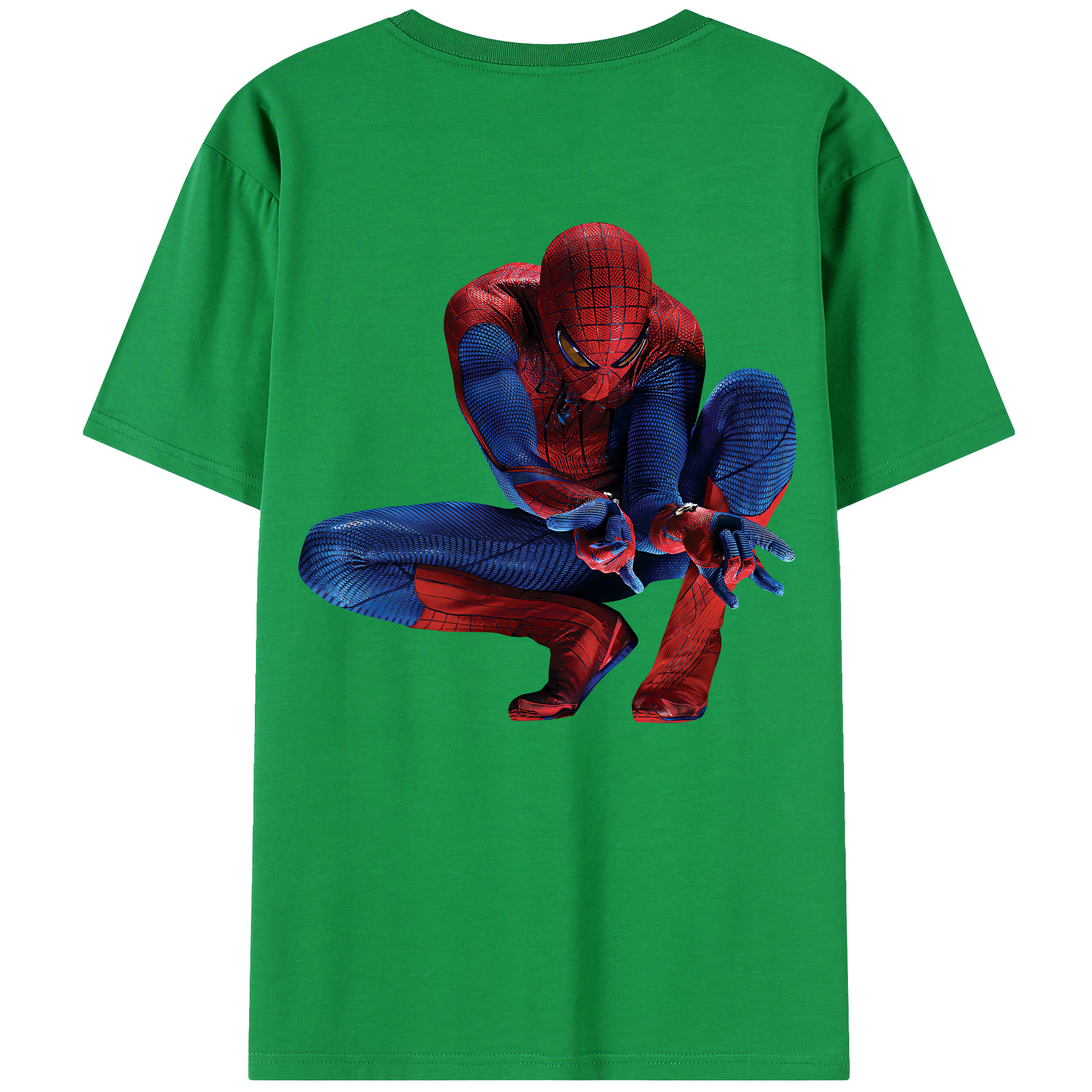 （画像用） Spider Man スパイダーマン 綿100％半袖Tシャツ（背面プリント）