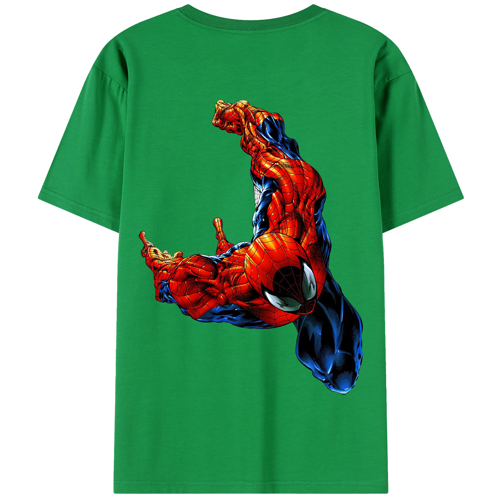 （画像用） Spider Man スパイダーマン 綿100％半袖Tシャツ（背面プリント）