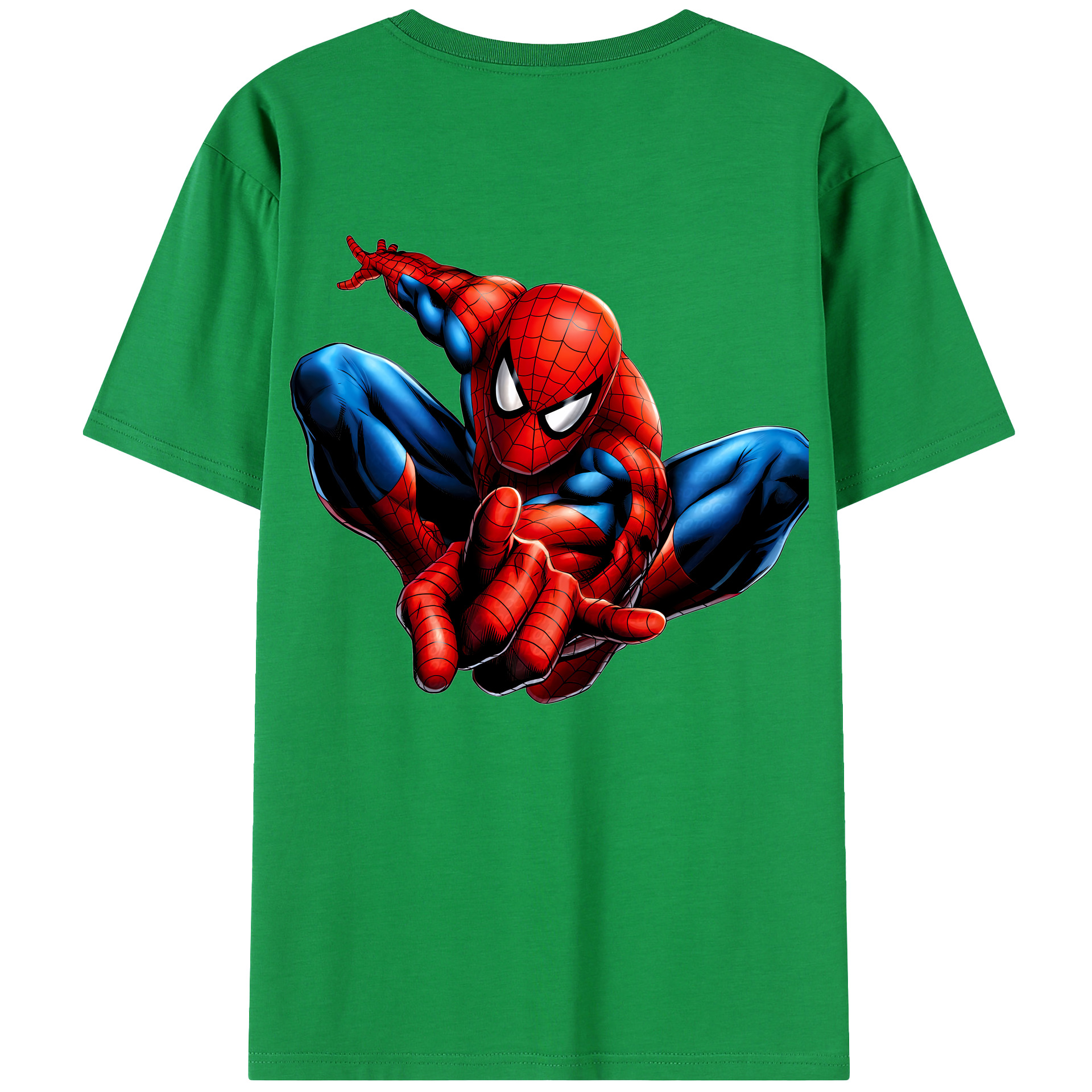 （画像用） Spider Man スパイダーマン 綿100％半袖Tシャツ（背面プリント）