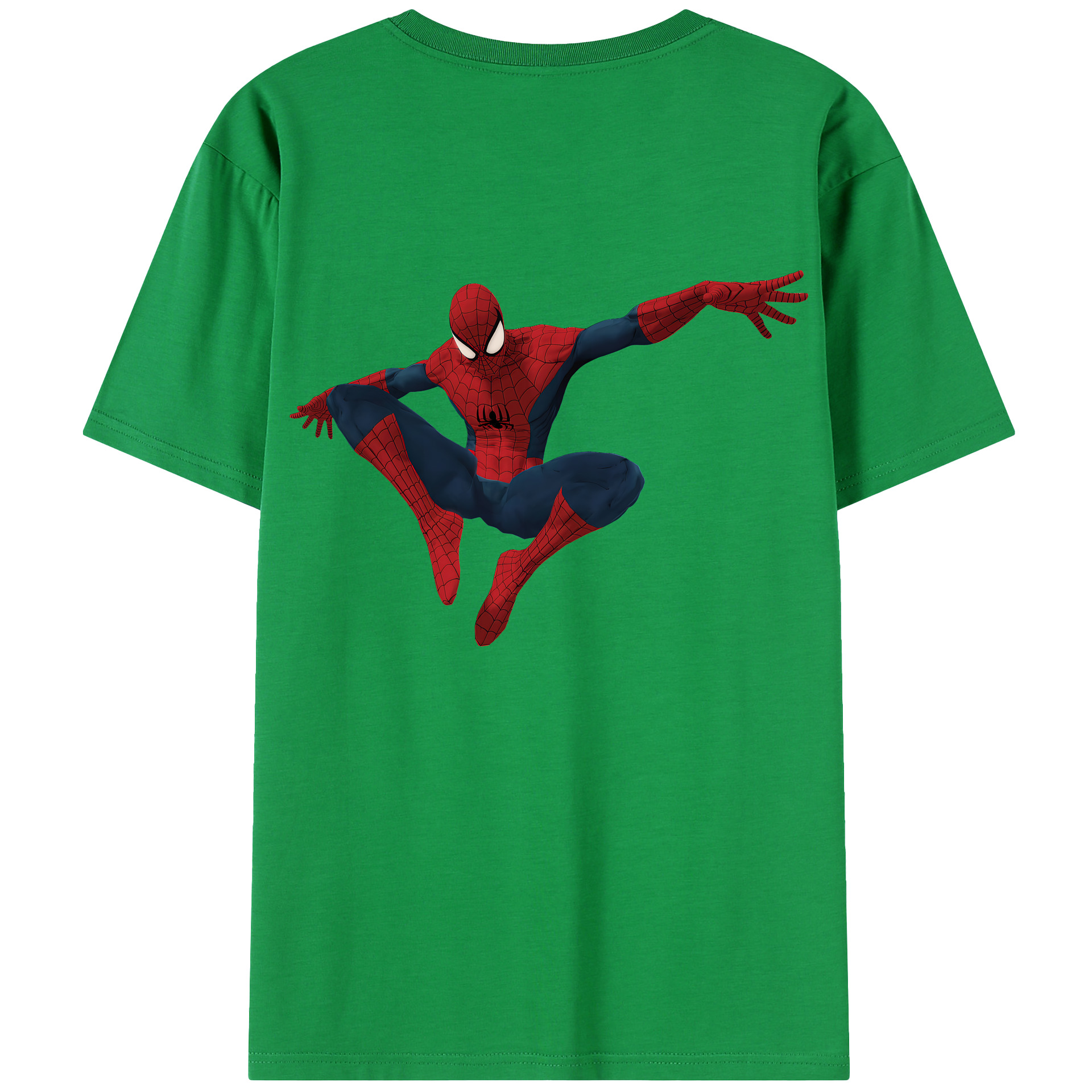 （画像用） Spider Man スパイダーマン 綿100％半袖Tシャツ（背面プリント）