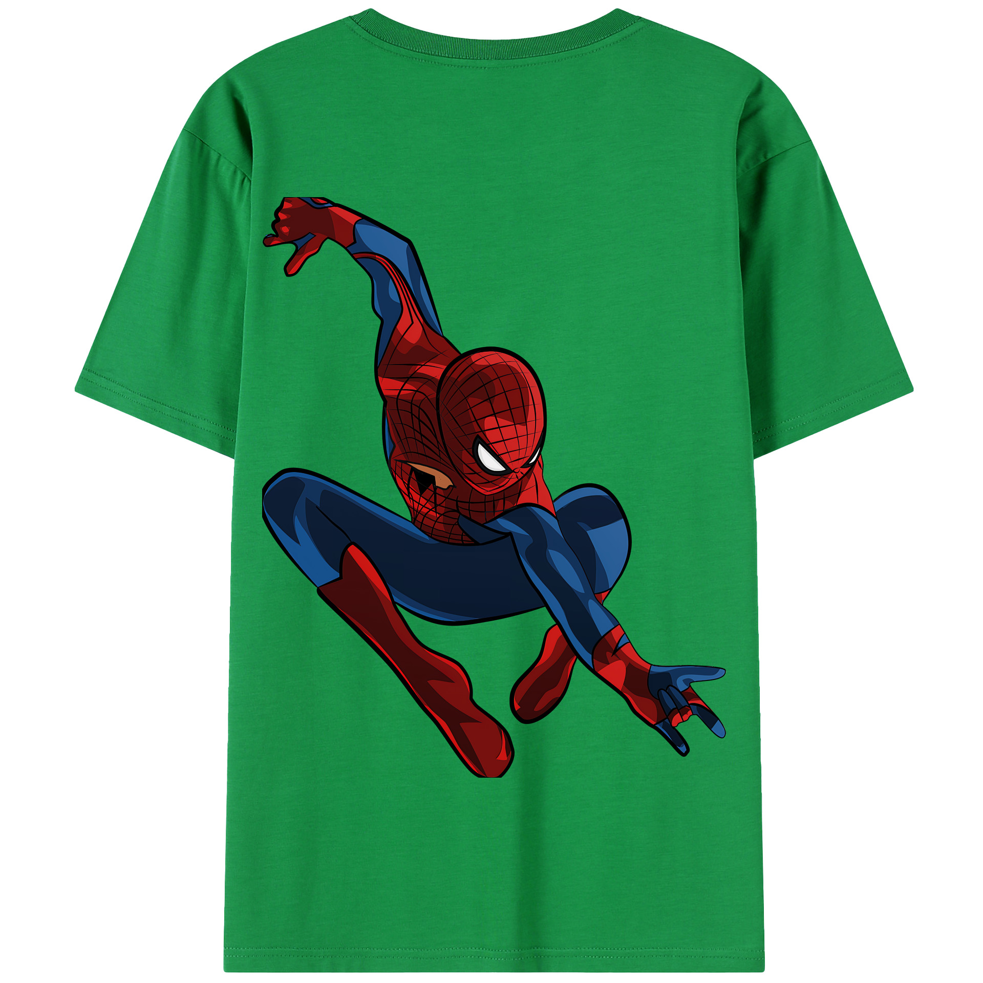 （画像用） Spider Man スパイダーマン 綿100％半袖Tシャツ（背面プリント）