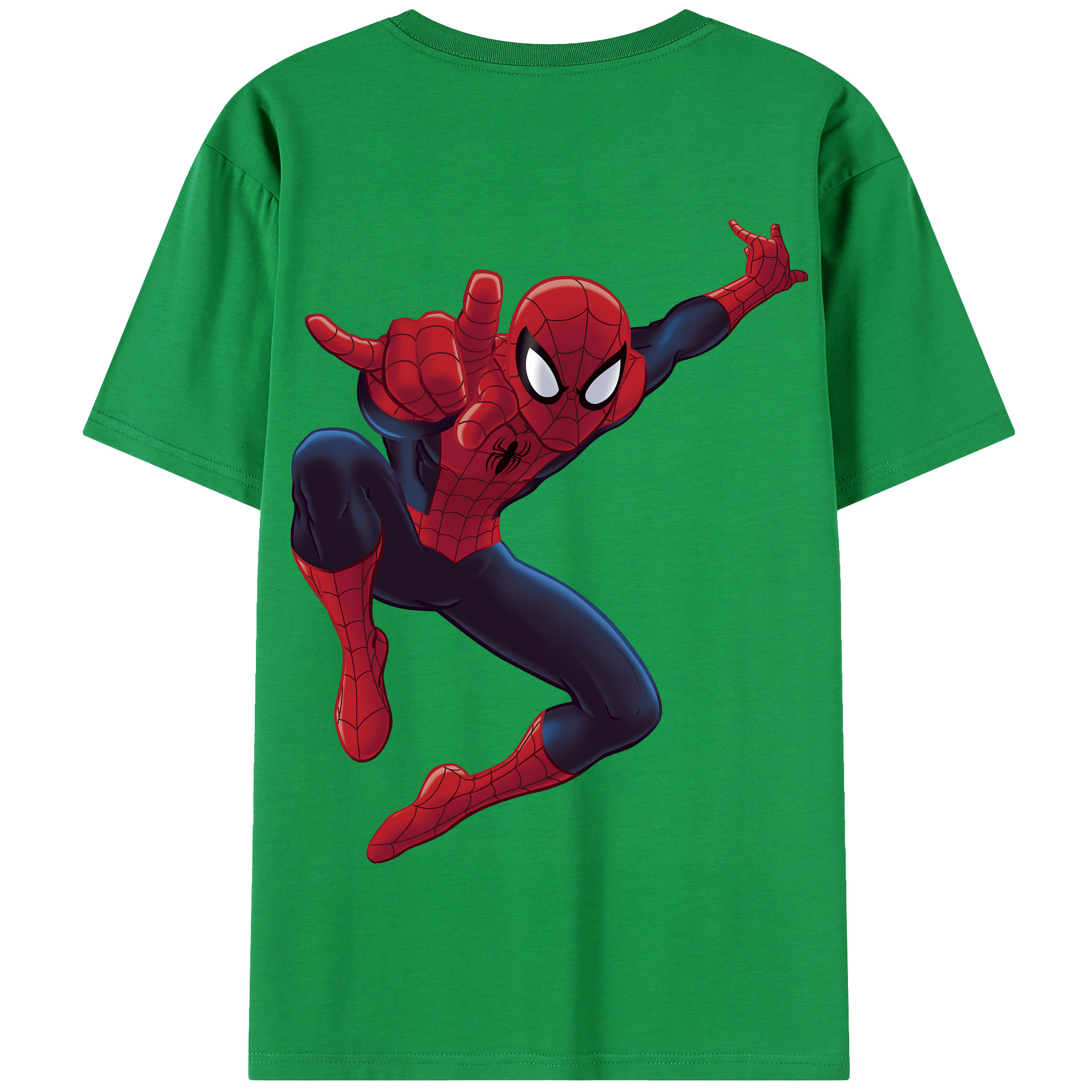 （画像用） Spider Man スパイダーマン 綿100％半袖Tシャツ（背面プリント）