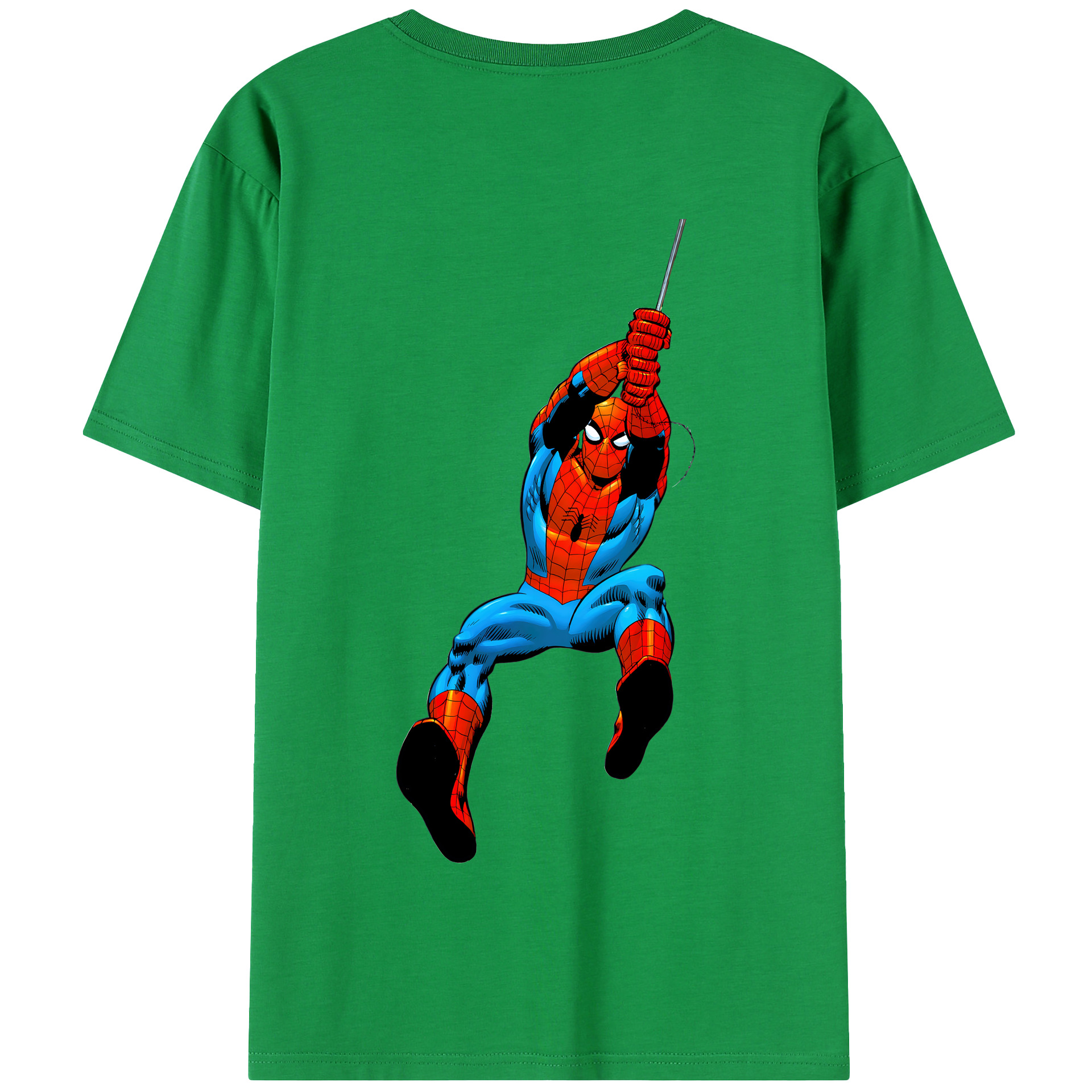 （画像用） Spider Man スパイダーマン 綿100％半袖Tシャツ（背面プリント）