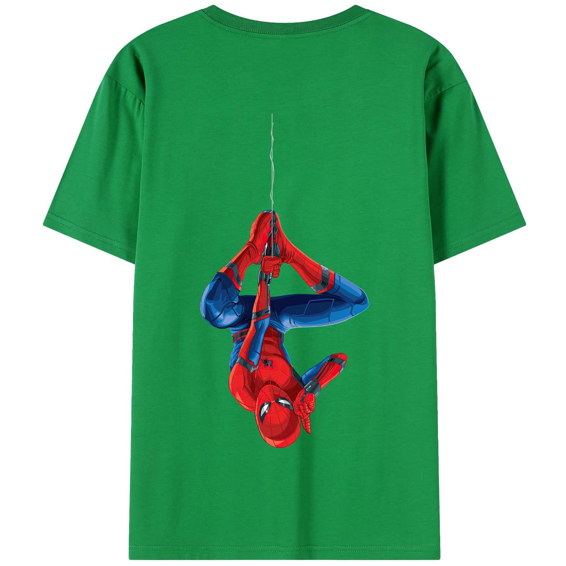 （画像用） Spider Man スパイダーマン 綿100％半袖Tシャツ（背面プリント）