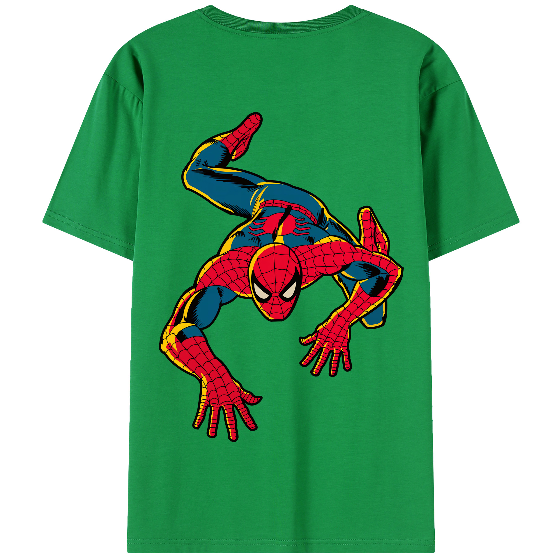 （画像用） Spider Man スパイダーマン 綿100％半袖Tシャツ（背面プリント）