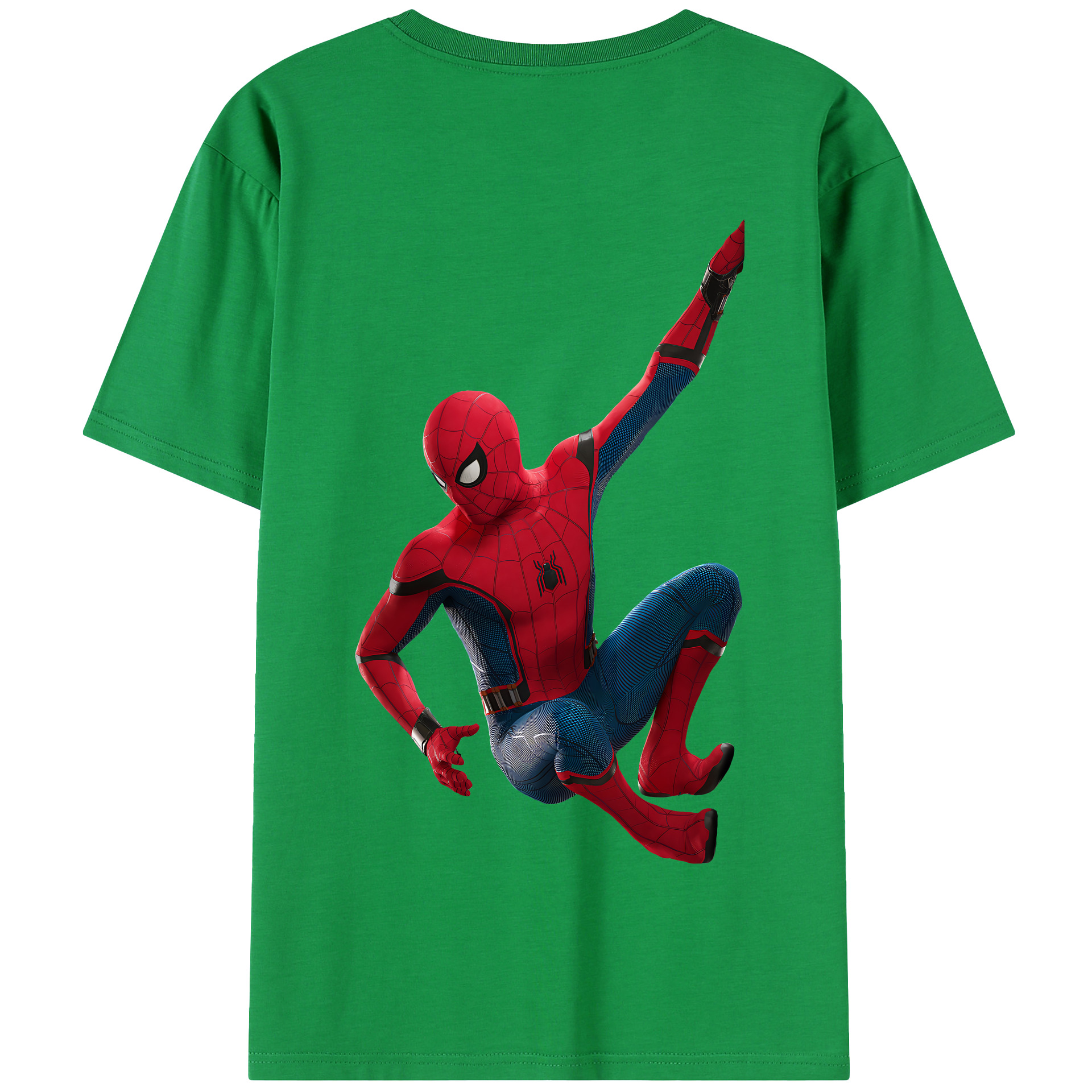 Spider Man スパイダーマン 綿100％半袖Tシャツ（背面プリント）