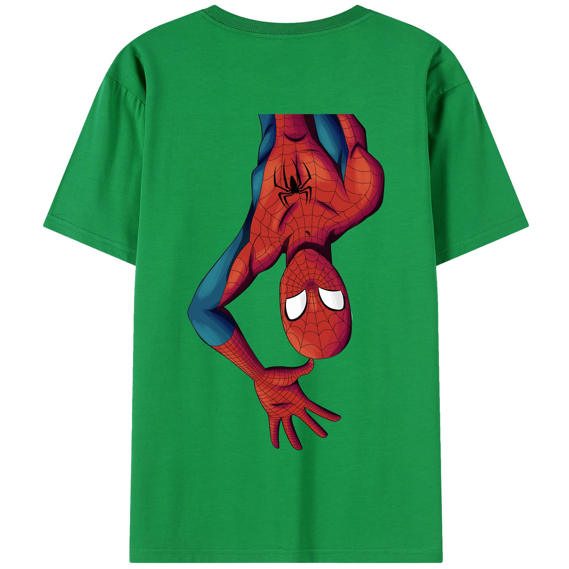 （画像用） Spider Man スパイダーマン 綿100％半袖Tシャツ（背面プリント）
