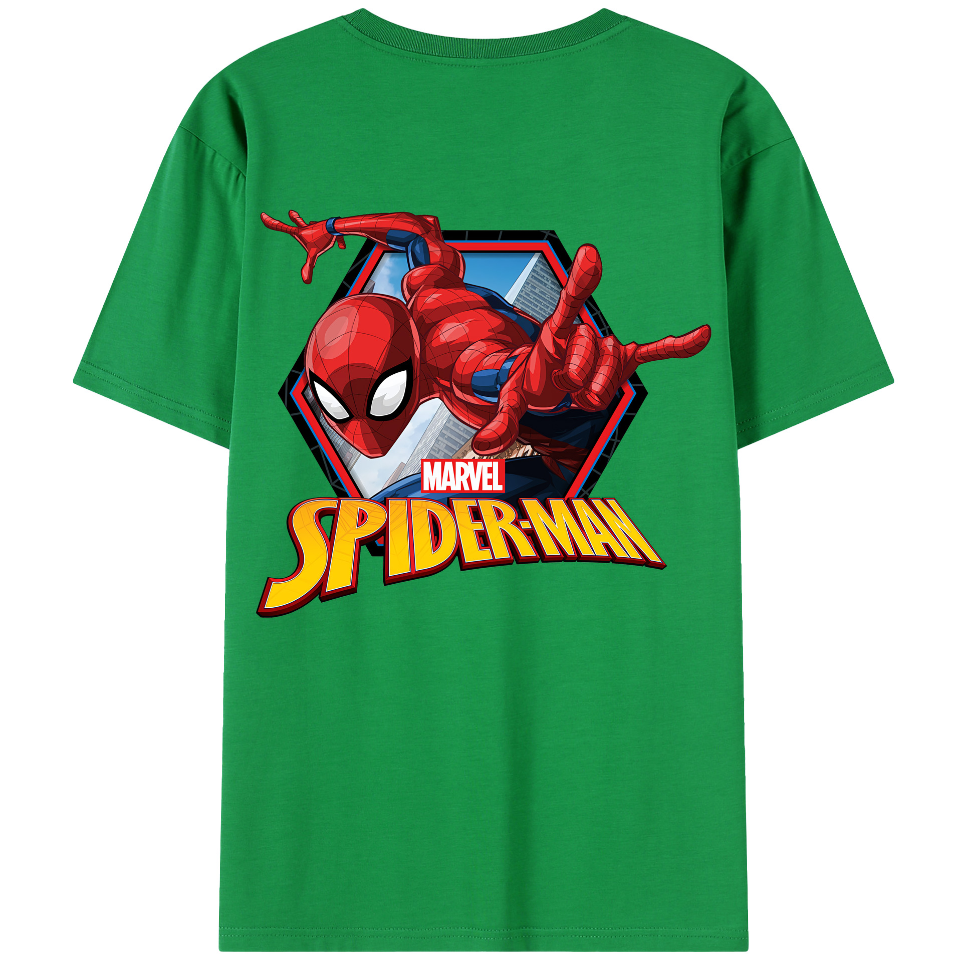 （画像用） Spider Man スパイダーマン 綿100％半袖Tシャツ（背面プリント）