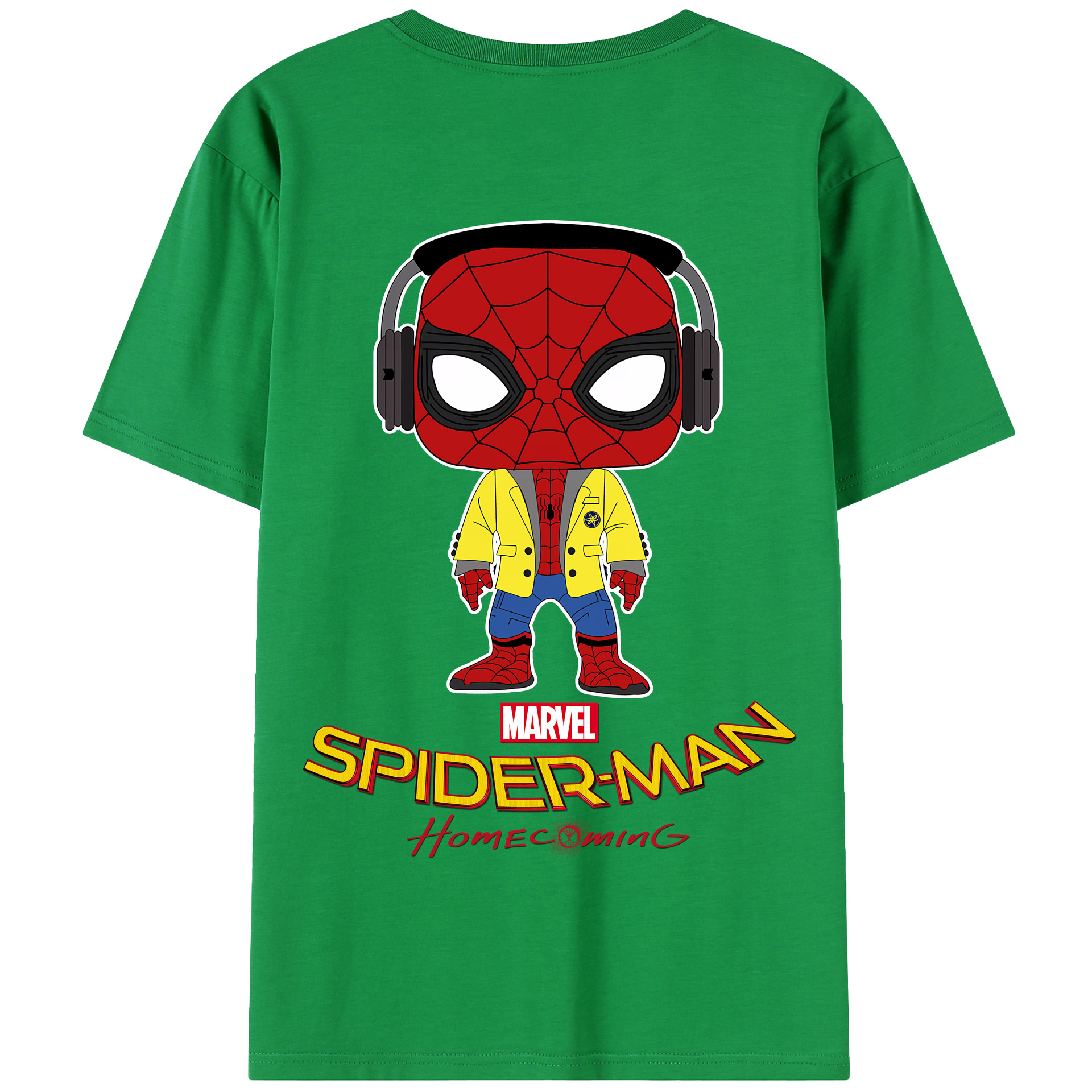 （画像用） Spider Man スパイダーマン 綿100％半袖Tシャツ（背面プリント）