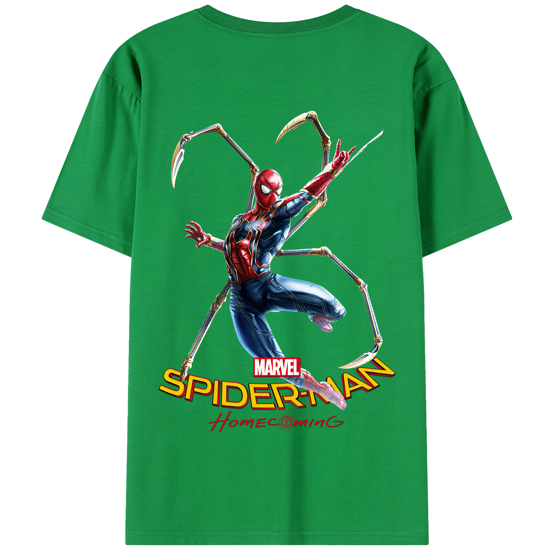 （画像用） Spider Man スパイダーマン 綿100％半袖Tシャツ（背面プリント）