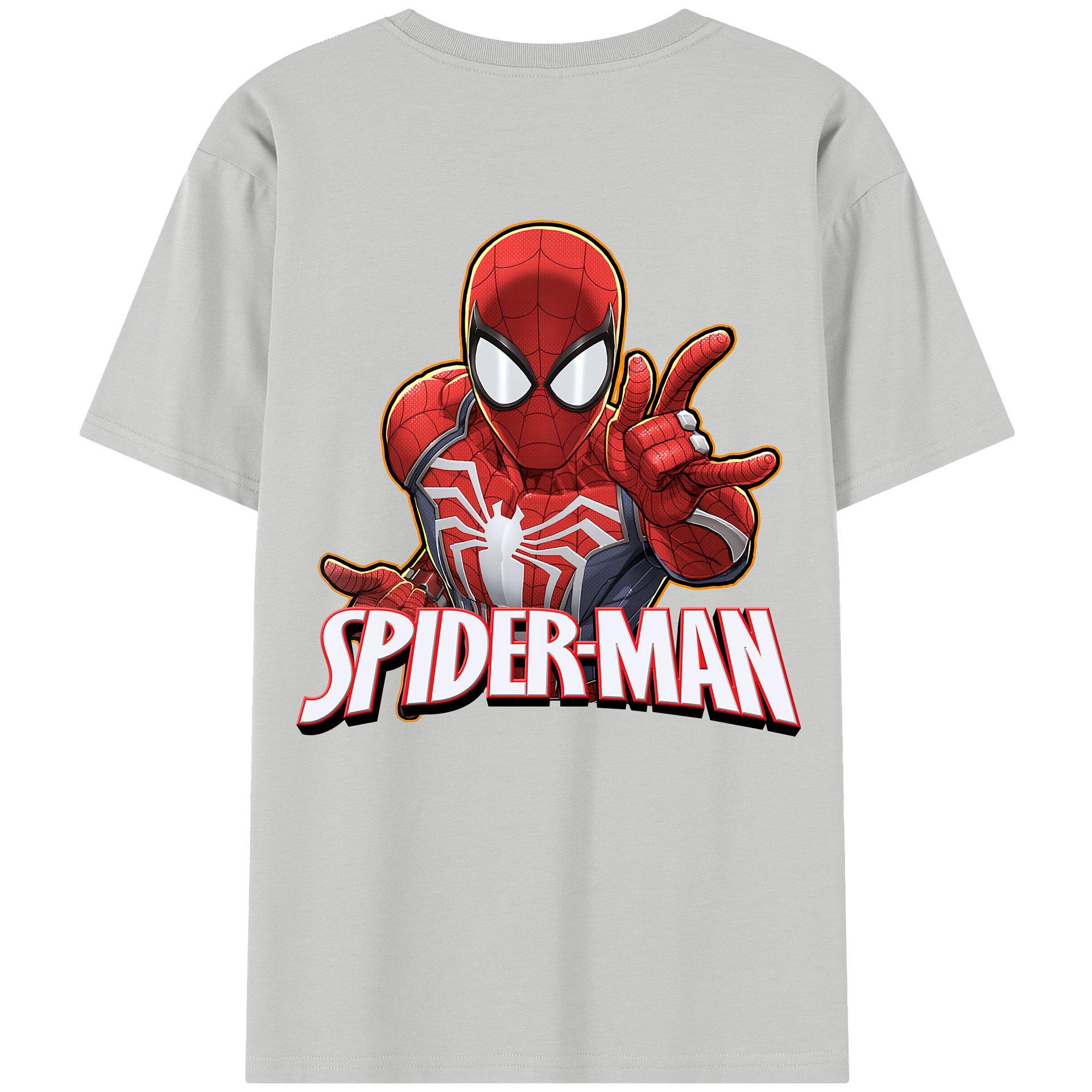 （画像用） Spider Man スパイダーマン 綿100％半袖Tシャツ（背面プリント）