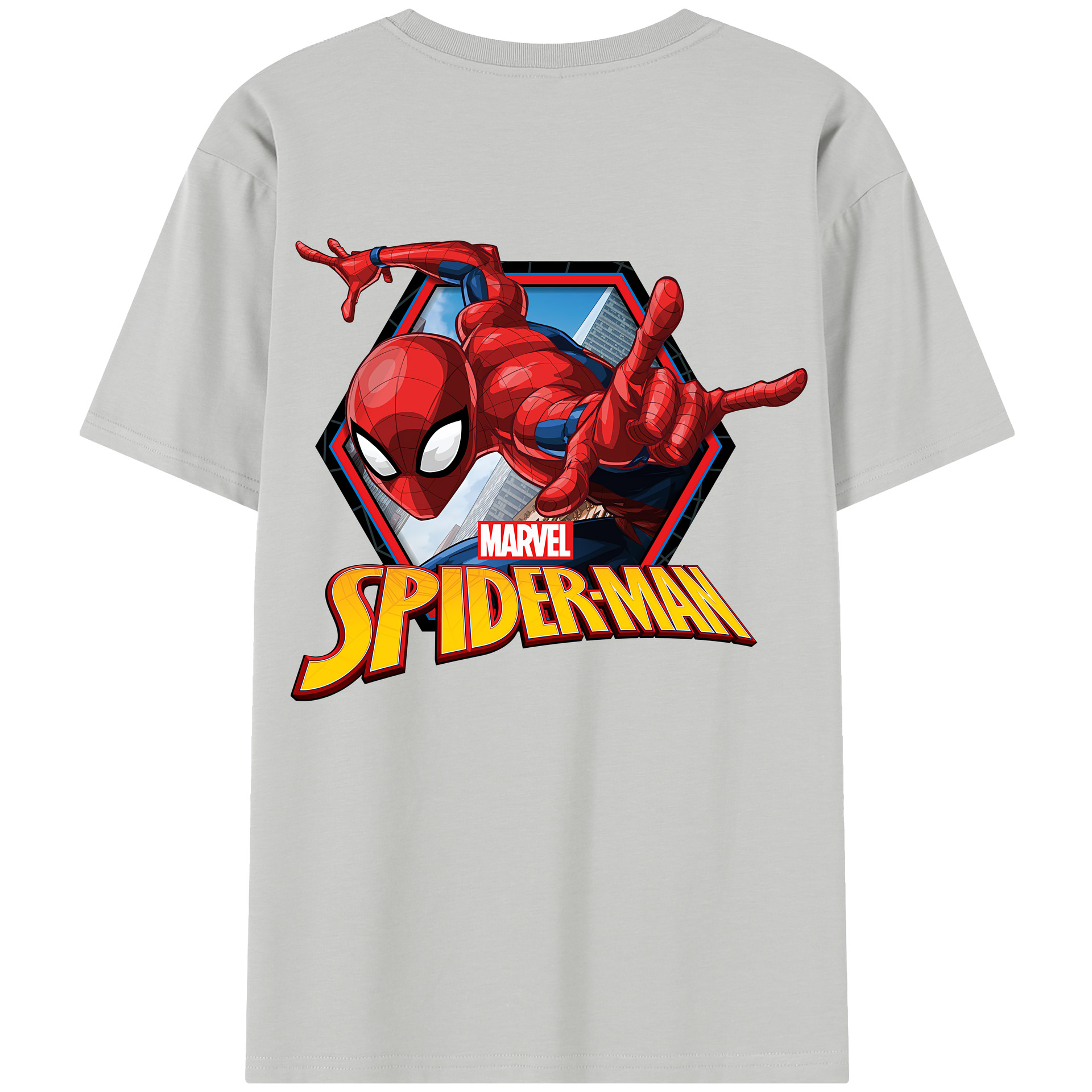 （画像用） Spider Man スパイダーマン 綿100％半袖Tシャツ（背面プリント）
