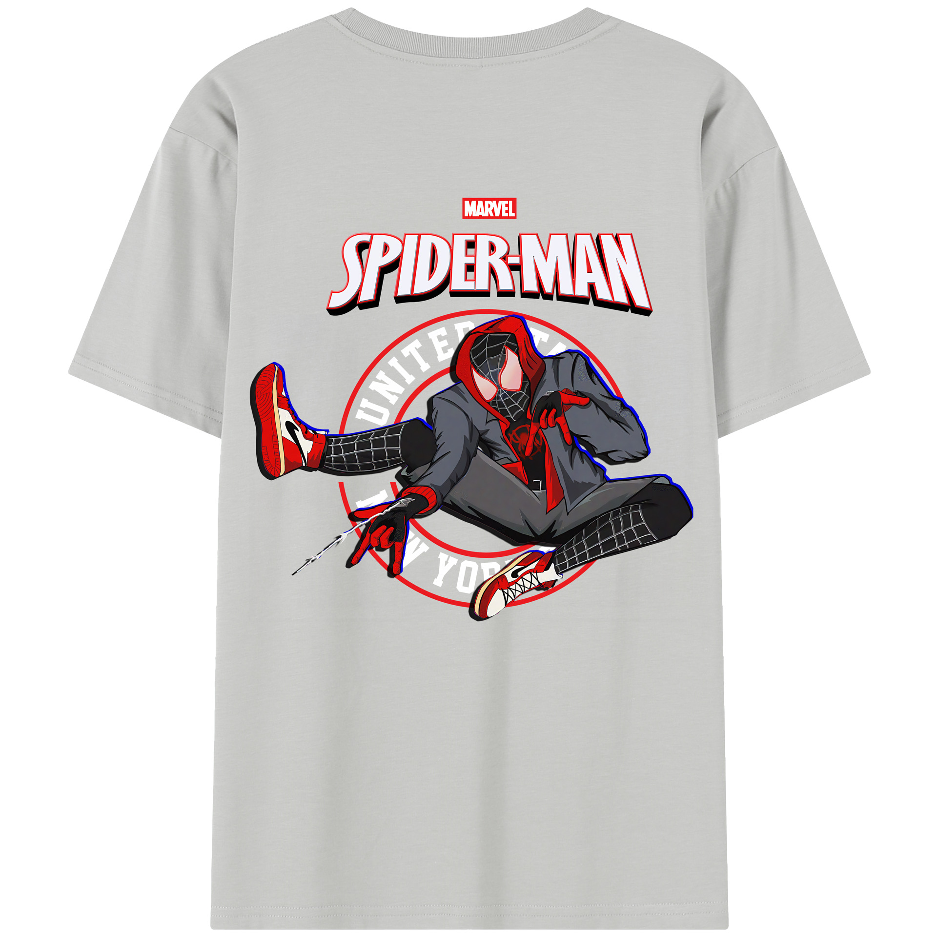 （画像用） Spider Man スパイダーマン 綿100％半袖Tシャツ（背面プリント）