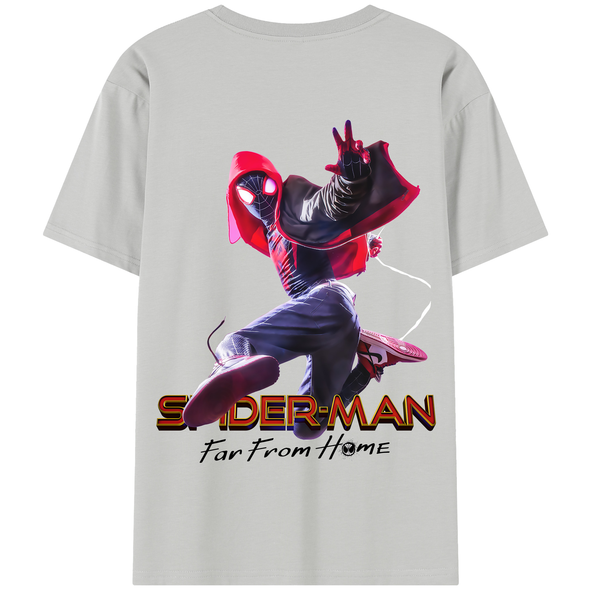 （画像用） Spider Man スパイダーマン 綿100％半袖Tシャツ（背面プリント）