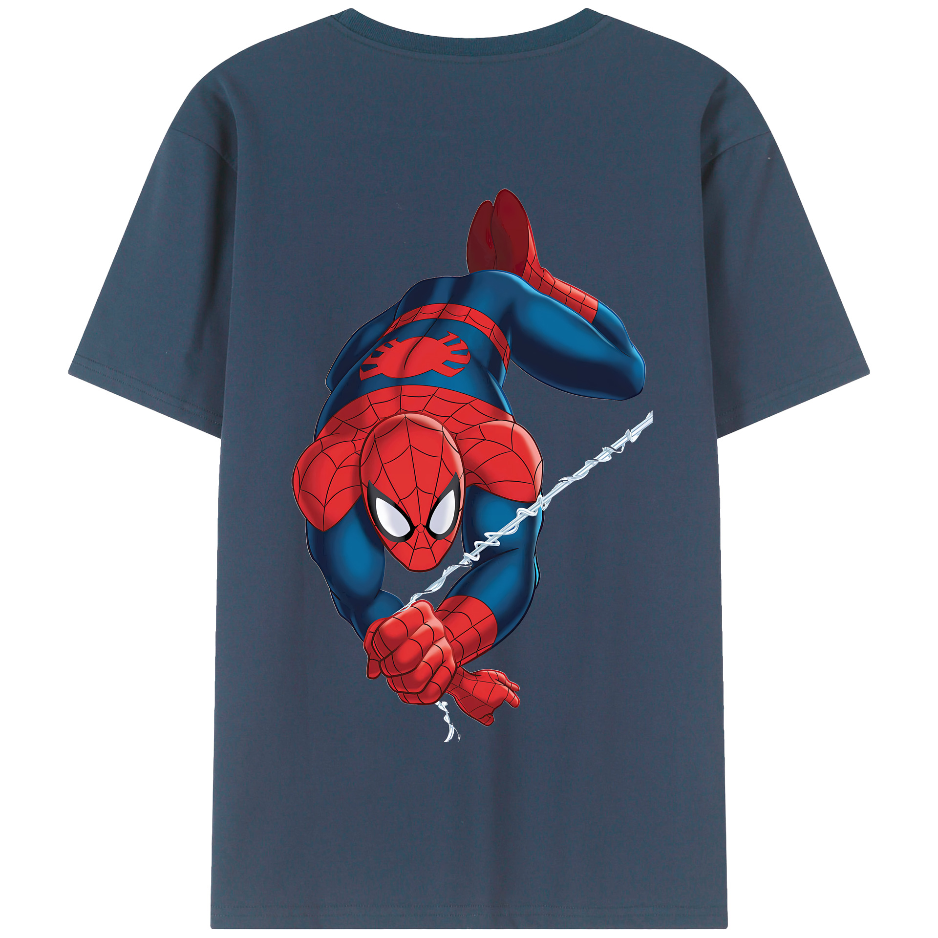 （画像用） Spider Man スパイダーマン 綿100％半袖Tシャツ（背面プリント）