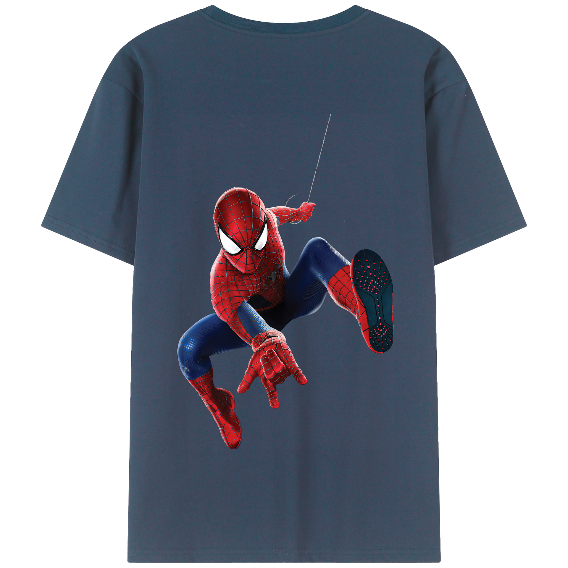 （画像用） Spider Man スパイダーマン 綿100％半袖Tシャツ（背面プリント）
