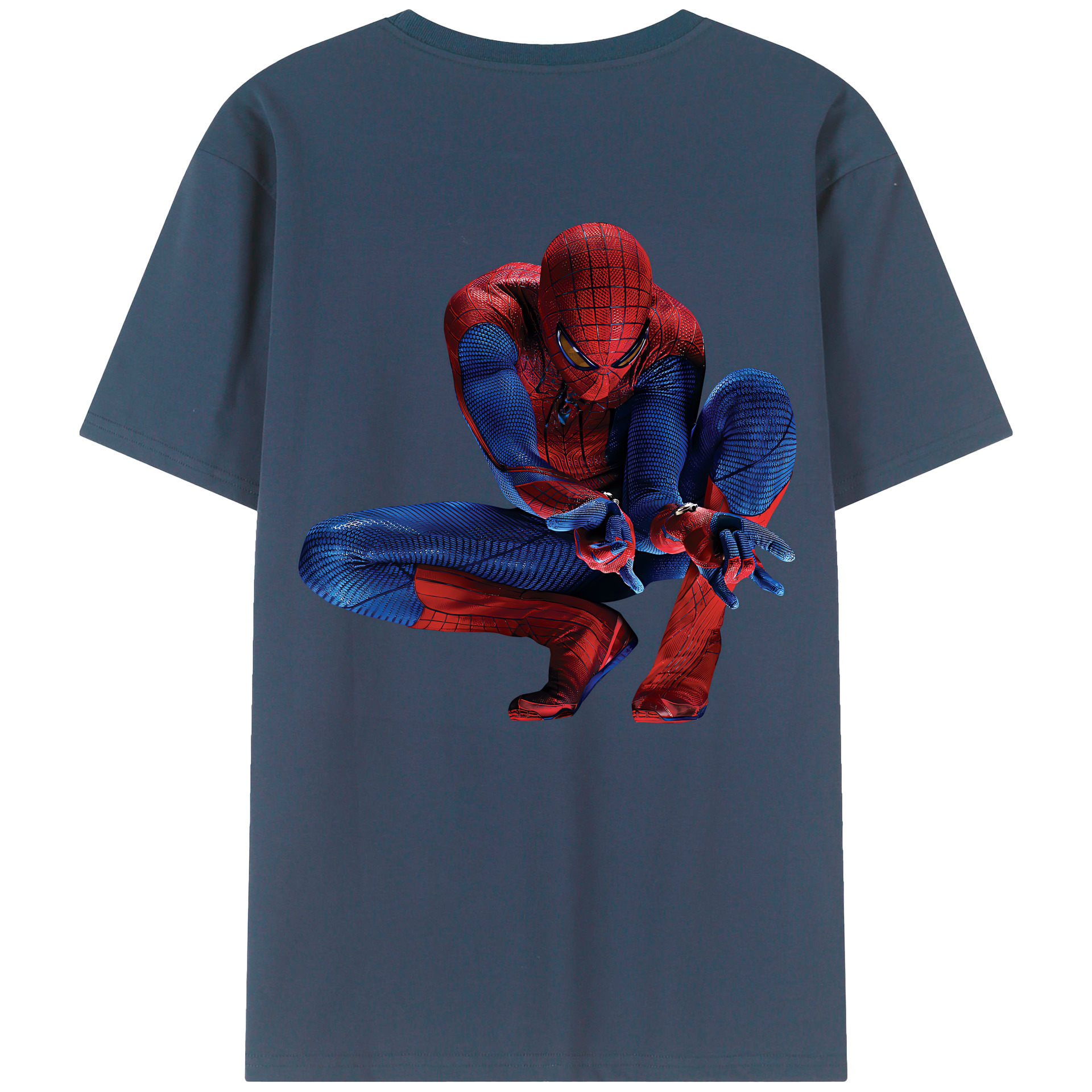 （画像用） Spider Man スパイダーマン 綿100％半袖Tシャツ（背面プリント）