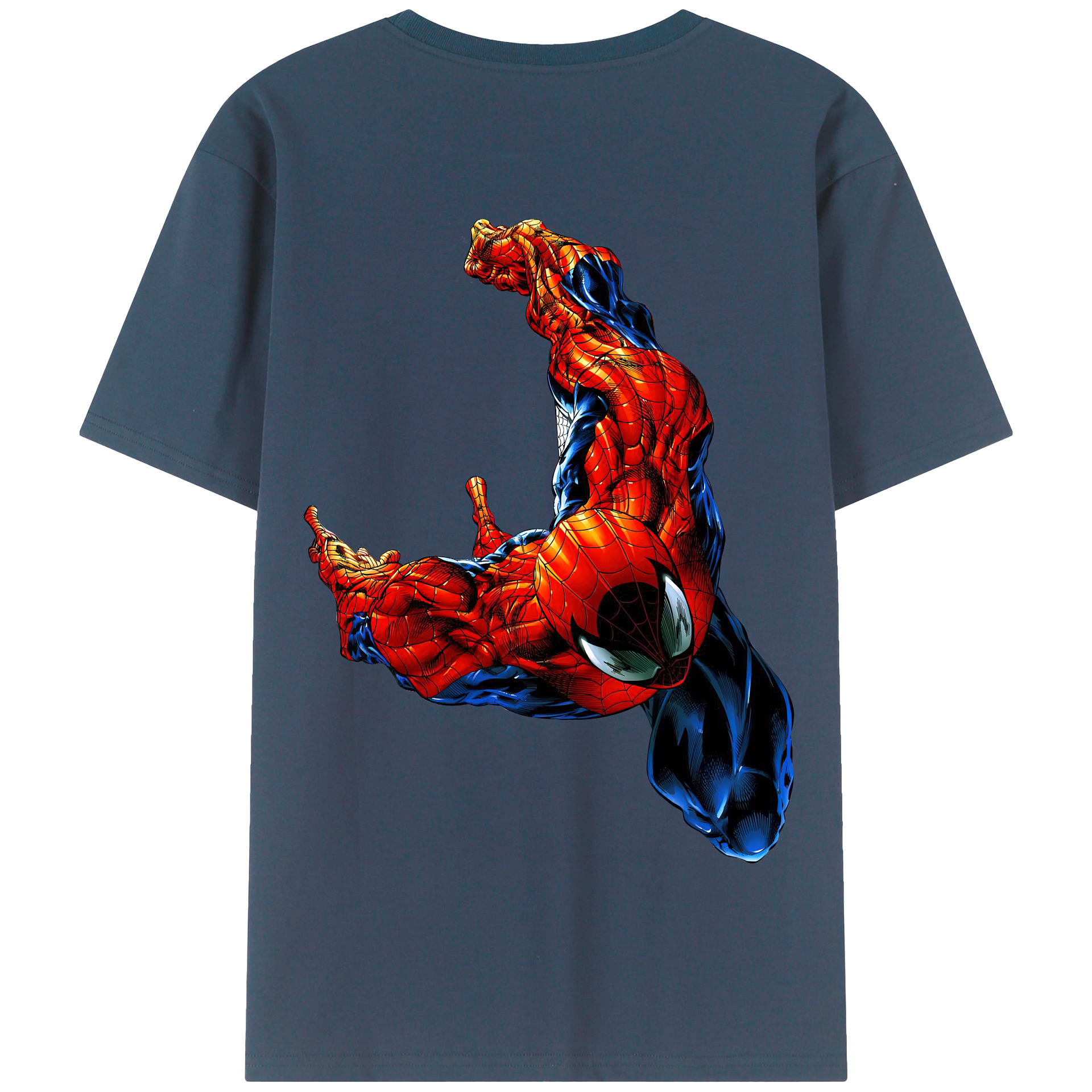 （画像用） Spider Man スパイダーマン 綿100％半袖Tシャツ（背面プリント）