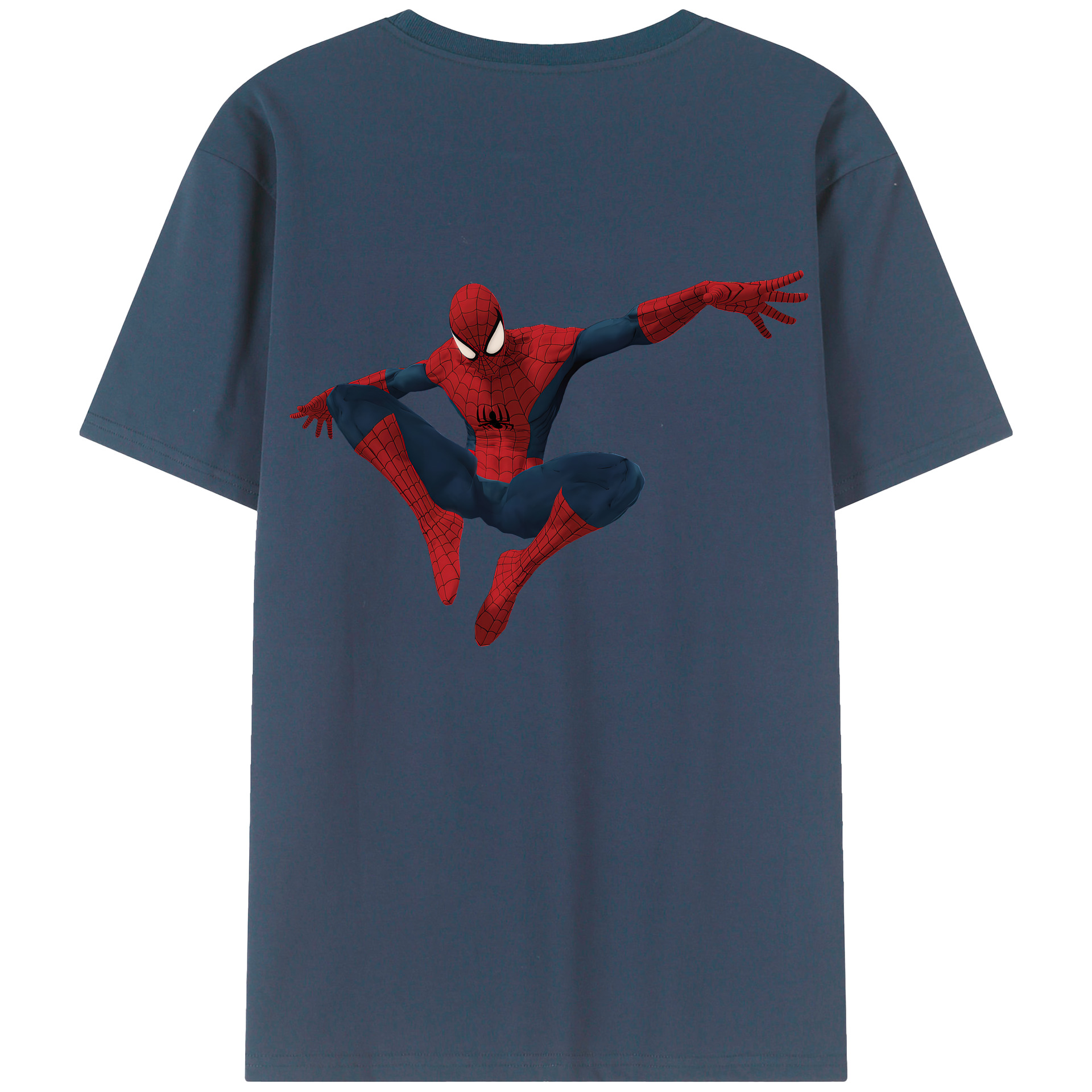 （画像用） Spider Man スパイダーマン 綿100％半袖Tシャツ（背面プリント）