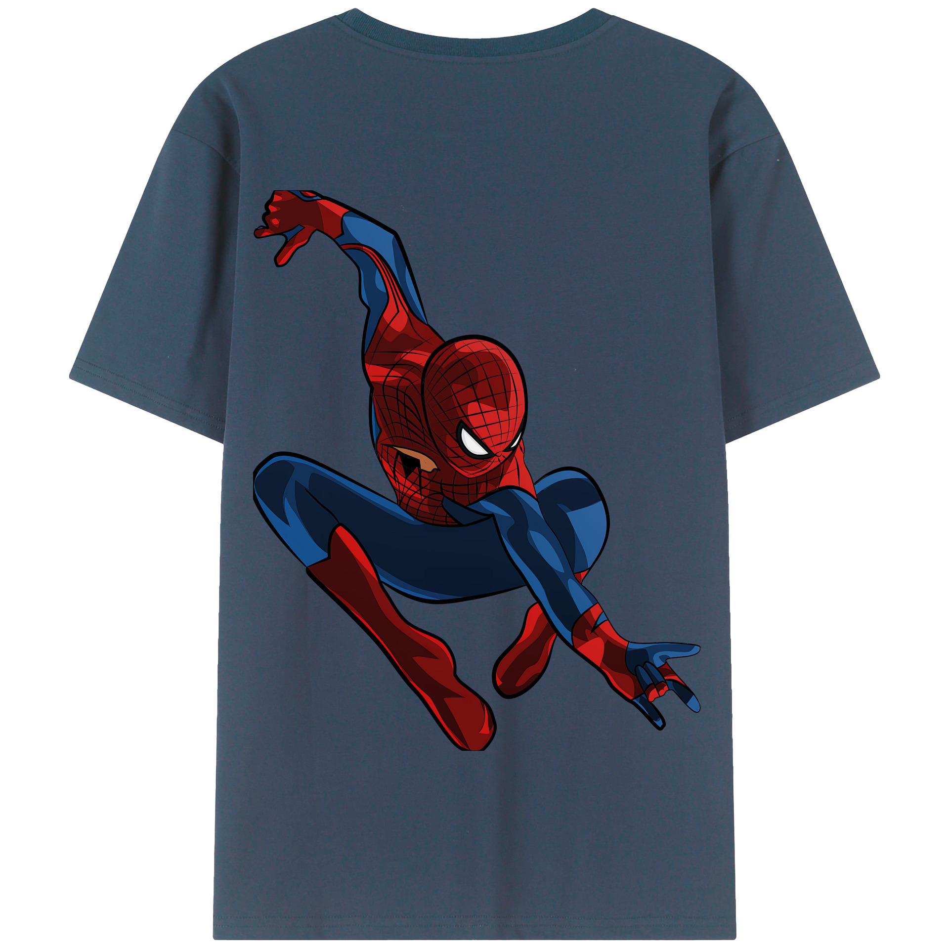 （画像用） Spider Man スパイダーマン 綿100％半袖Tシャツ（背面プリント）