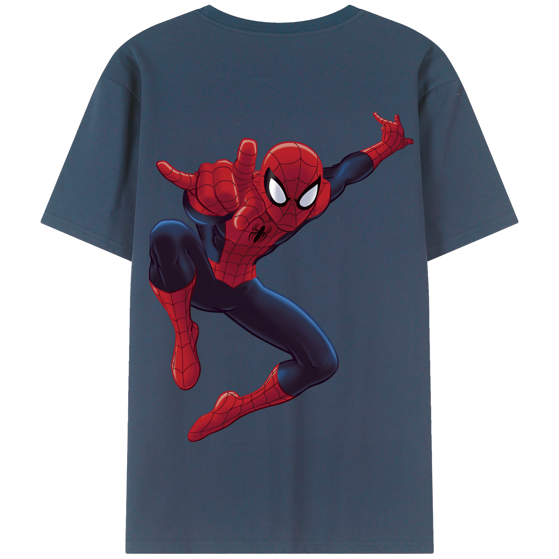 （画像用） Spider Man スパイダーマン 綿100％半袖Tシャツ（背面プリント）