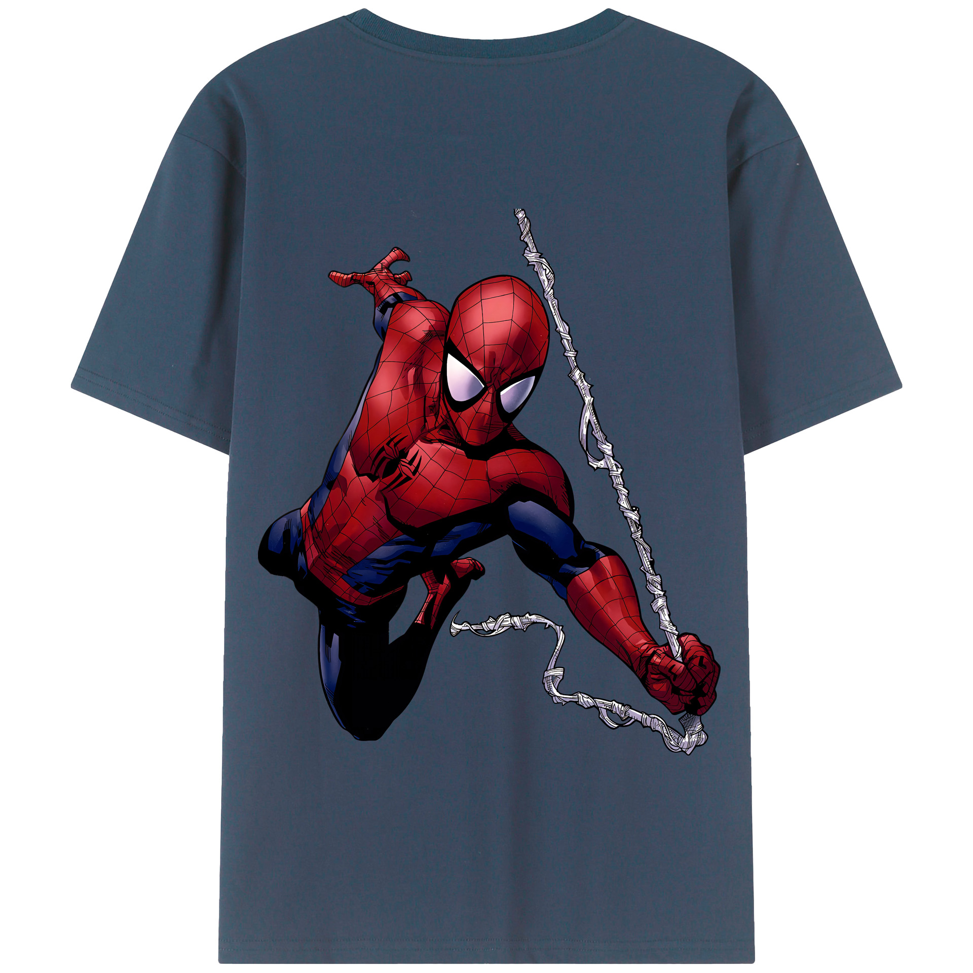 （画像用） Spider Man スパイダーマン 綿100％半袖Tシャツ（背面プリント）