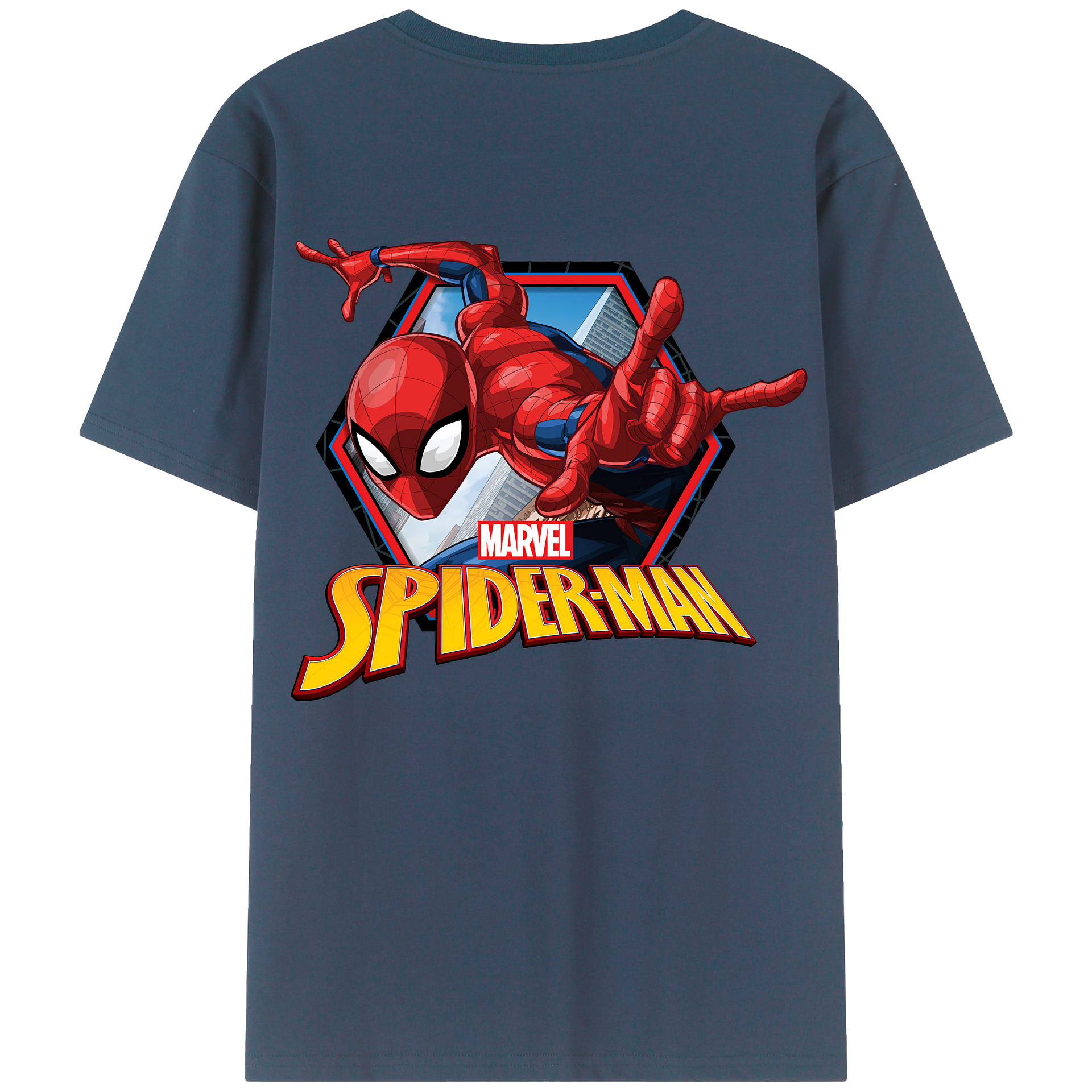 （画像用） Spider Man スパイダーマン 綿100％半袖Tシャツ（背面プリント）