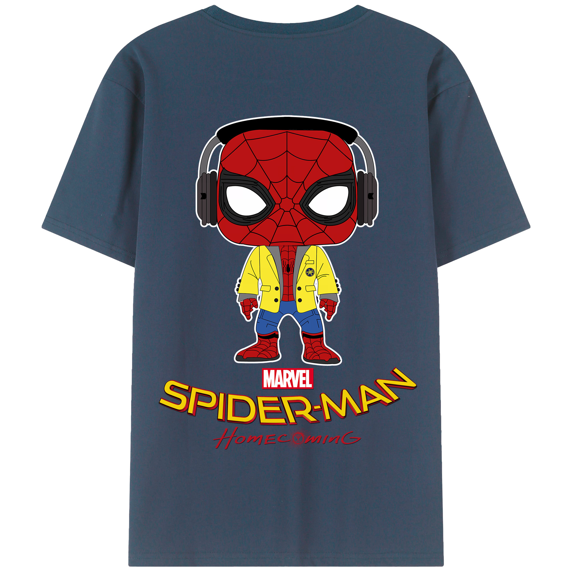 （画像用） Spider Man スパイダーマン 綿100％半袖Tシャツ（背面プリント）