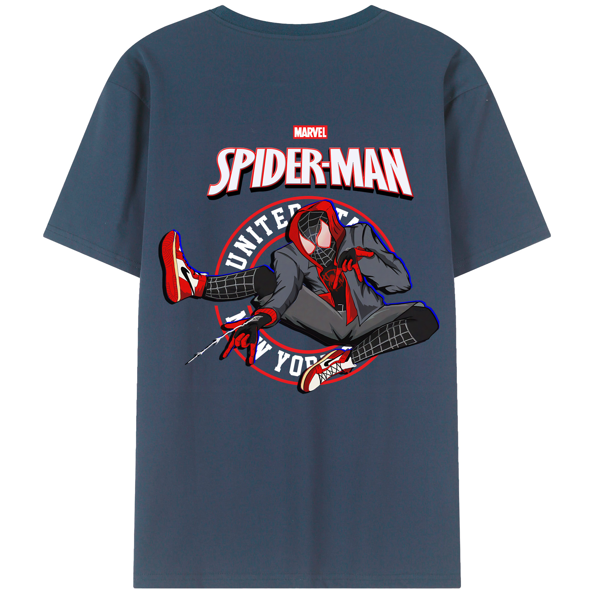 （画像用） Spider Man スパイダーマン 綿100％半袖Tシャツ（背面プリント）