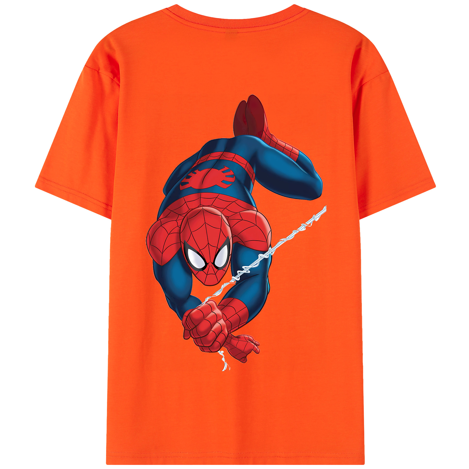 （画像用） Spider Man スパイダーマン 綿100％半袖Tシャツ（背面プリント）