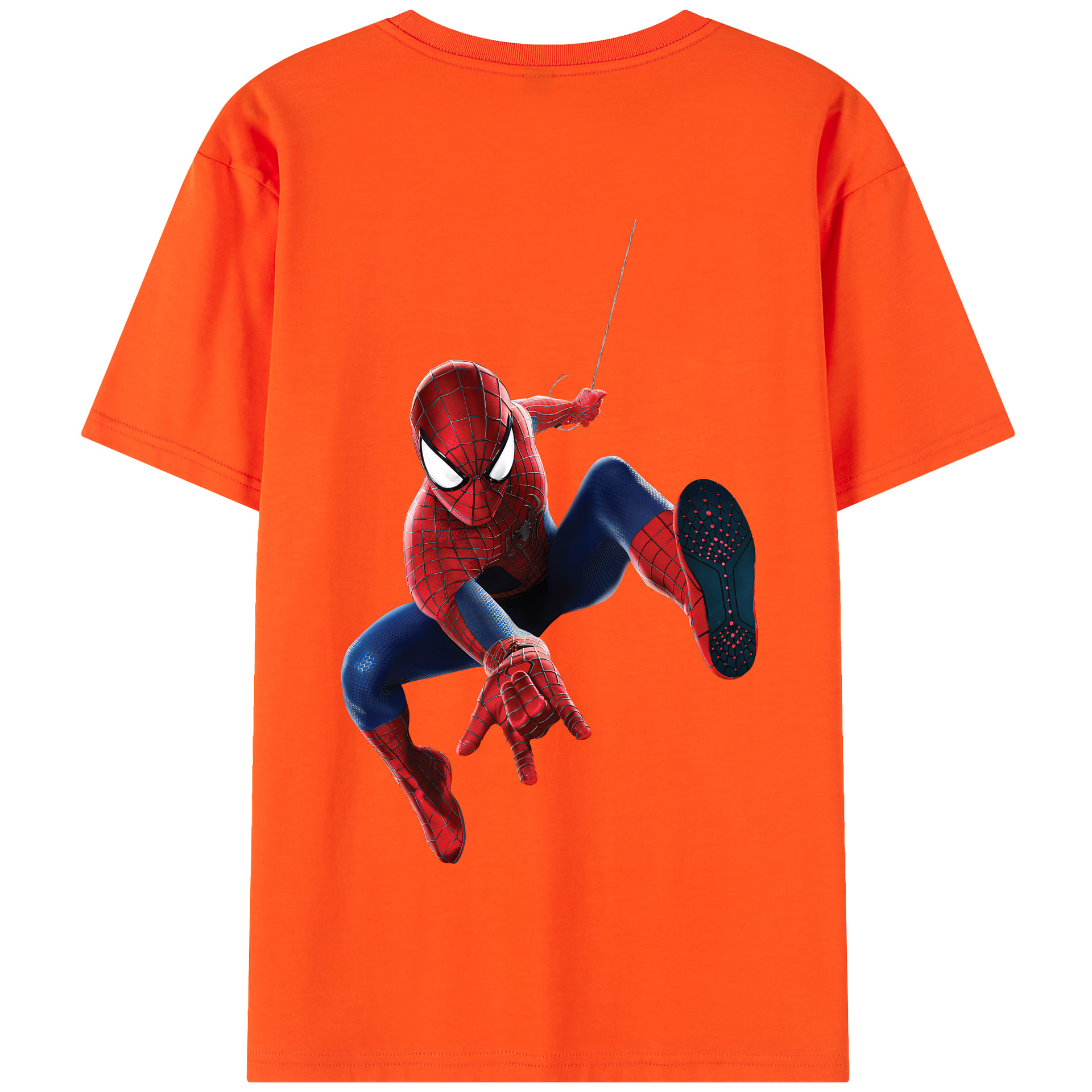 （画像用） Spider Man スパイダーマン 綿100％半袖Tシャツ（背面プリント）