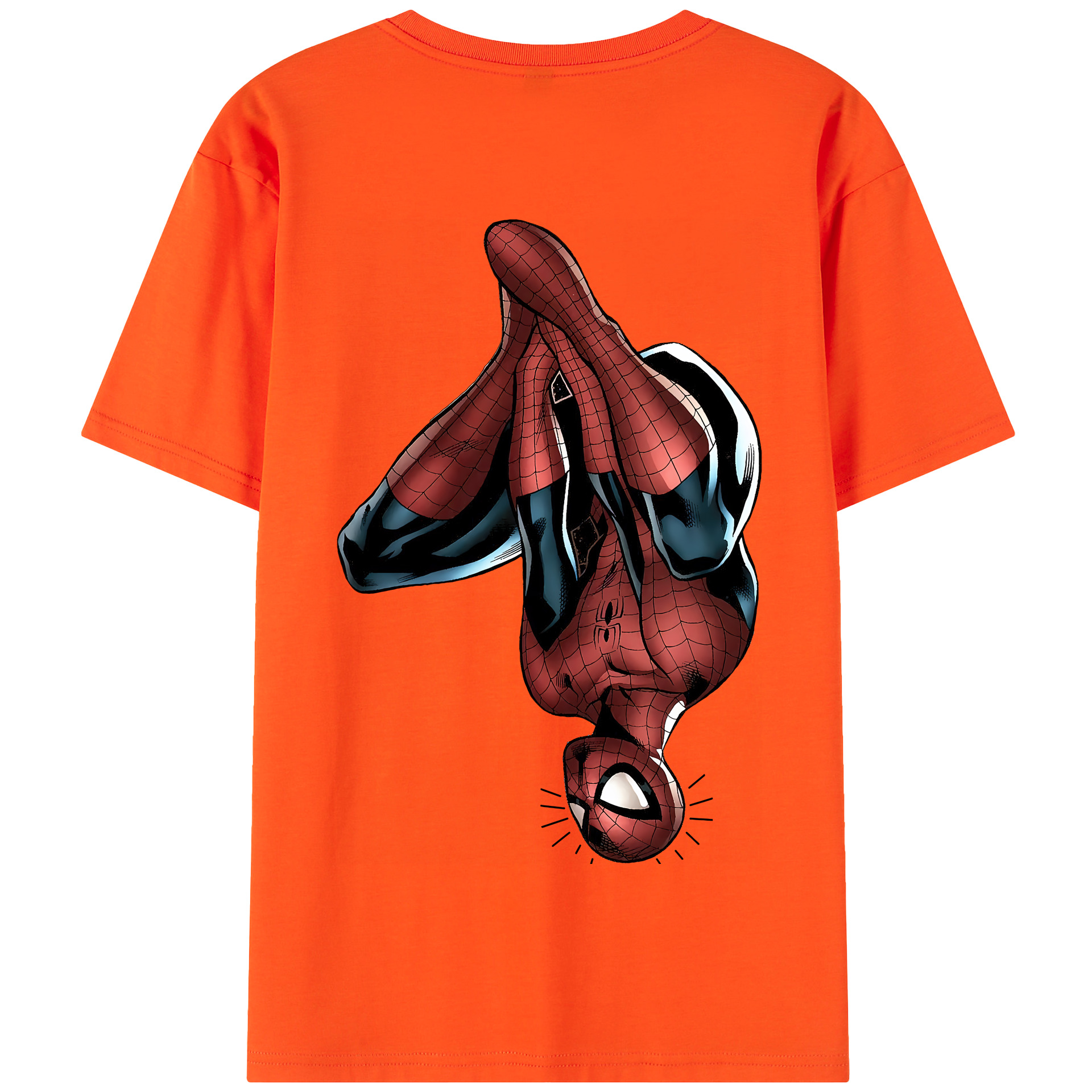（画像用） Spider Man スパイダーマン 綿100％半袖Tシャツ（背面プリント）