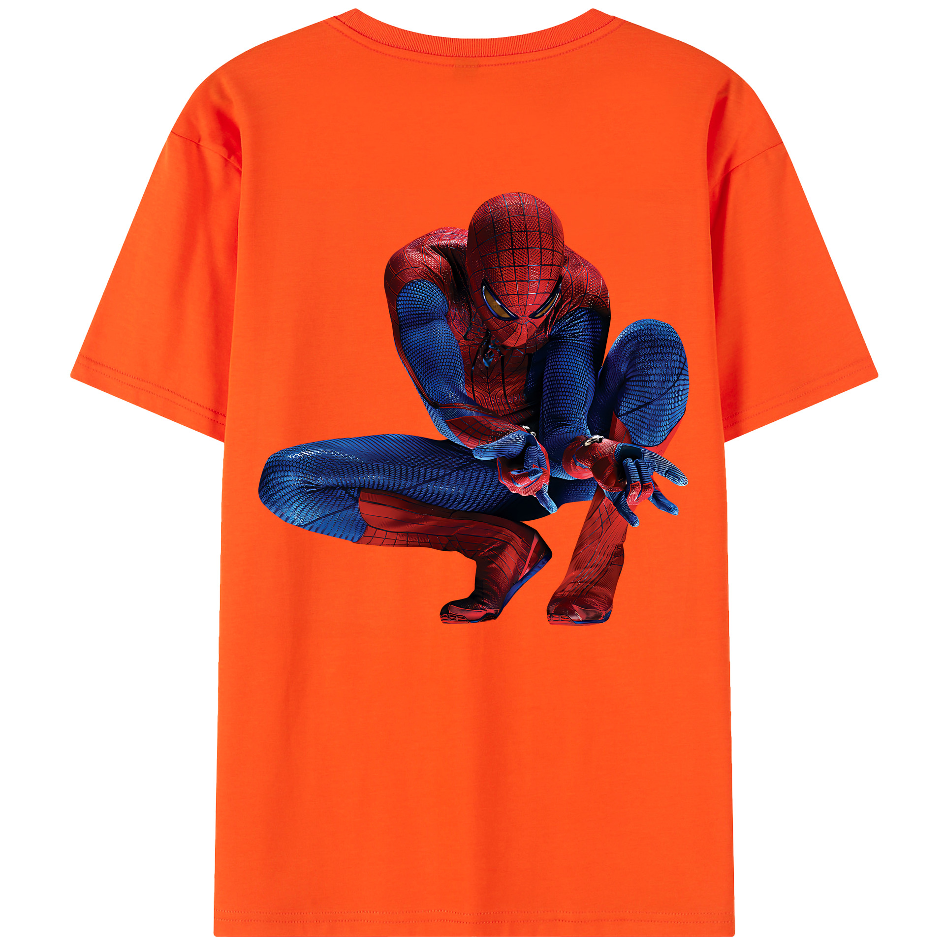 （画像用） Spider Man スパイダーマン 綿100％半袖Tシャツ（背面プリント）