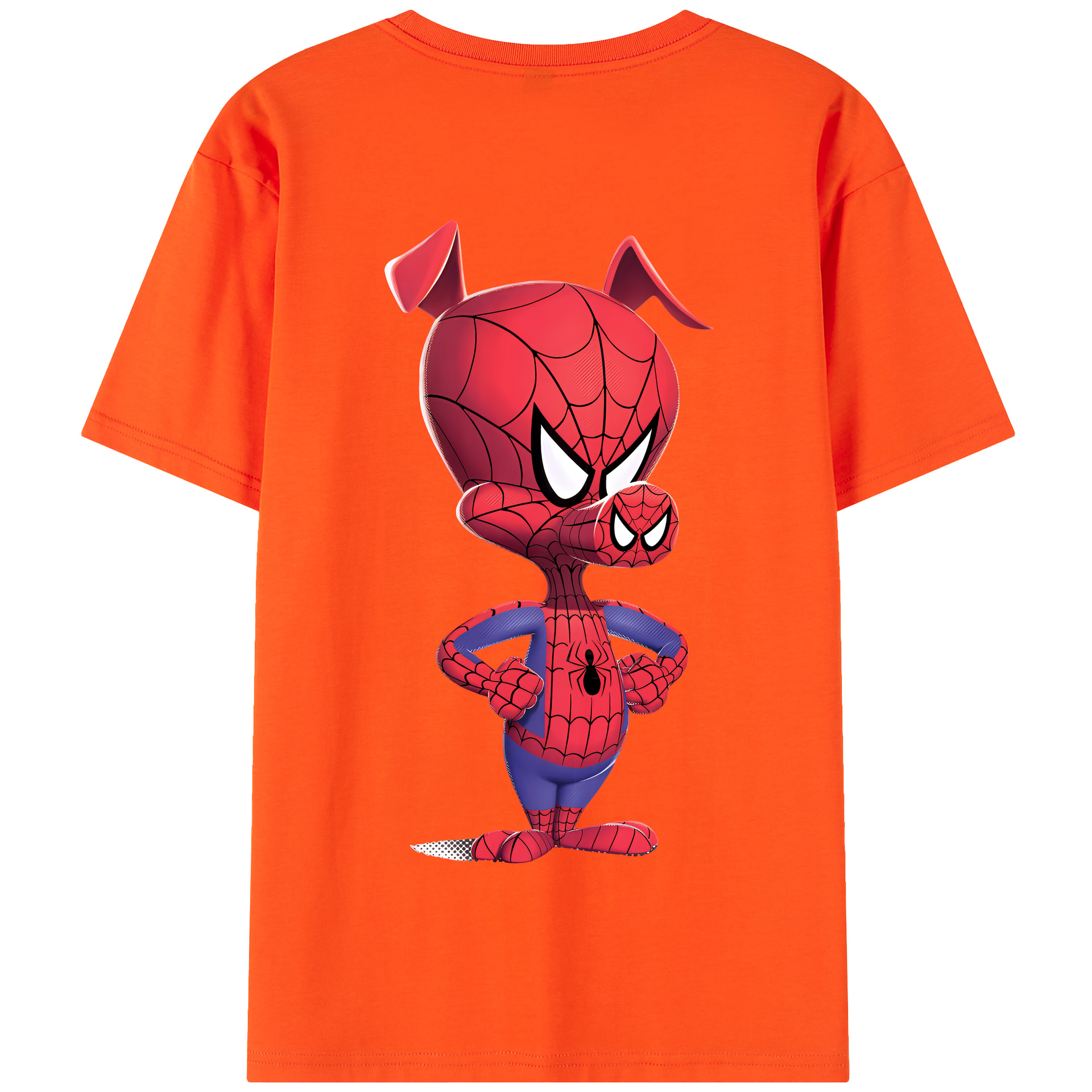 （画像用） Spider Man スパイダーマン 綿100％半袖Tシャツ（背面プリント）