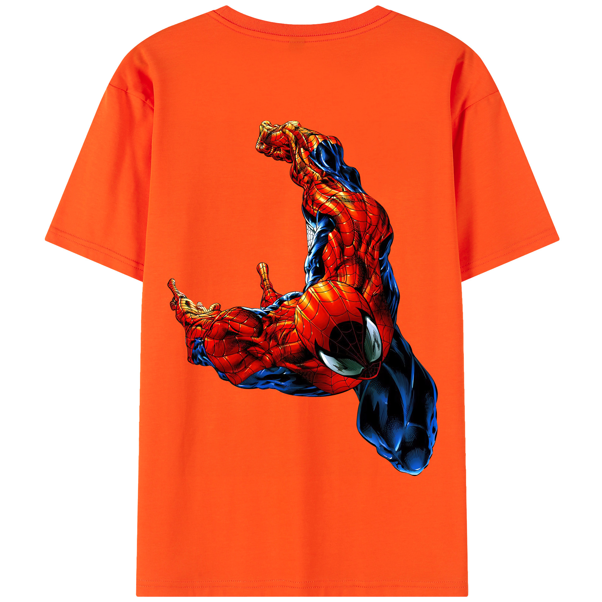 （画像用） Spider Man スパイダーマン 綿100％半袖Tシャツ（背面プリント）