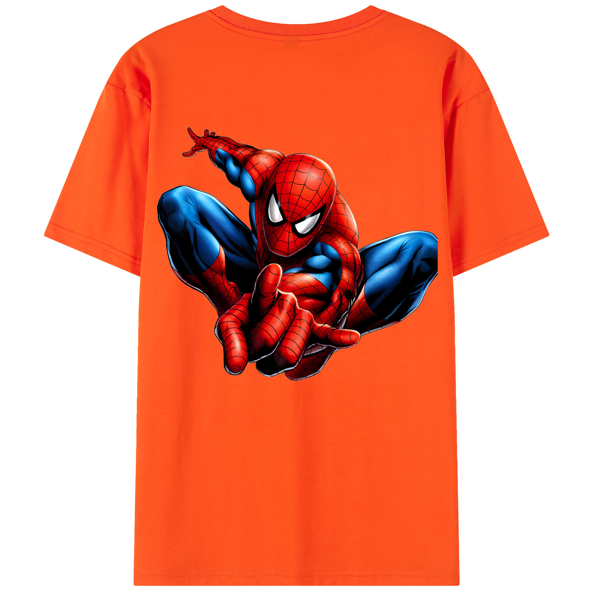 （画像用） Spider Man スパイダーマン 綿100％半袖Tシャツ（背面プリント）
