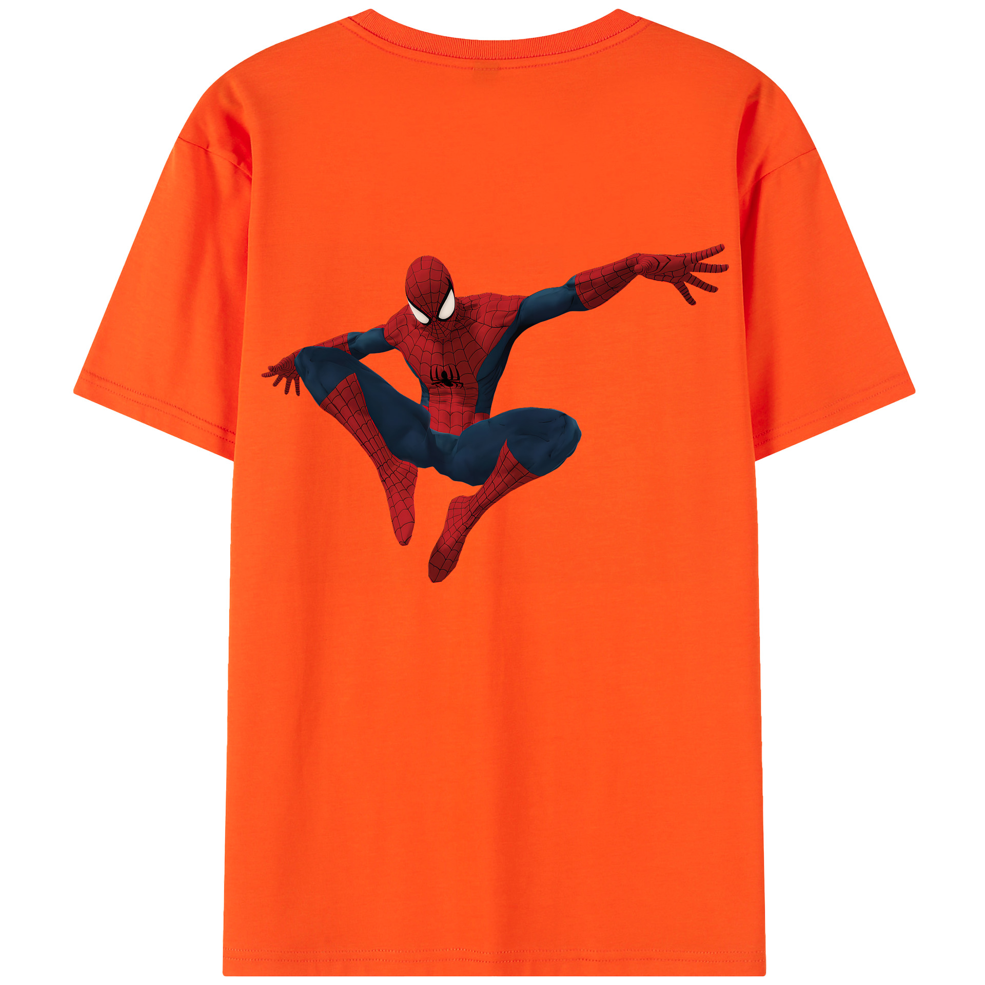 （画像用） Spider Man スパイダーマン 綿100％半袖Tシャツ（背面プリント）
